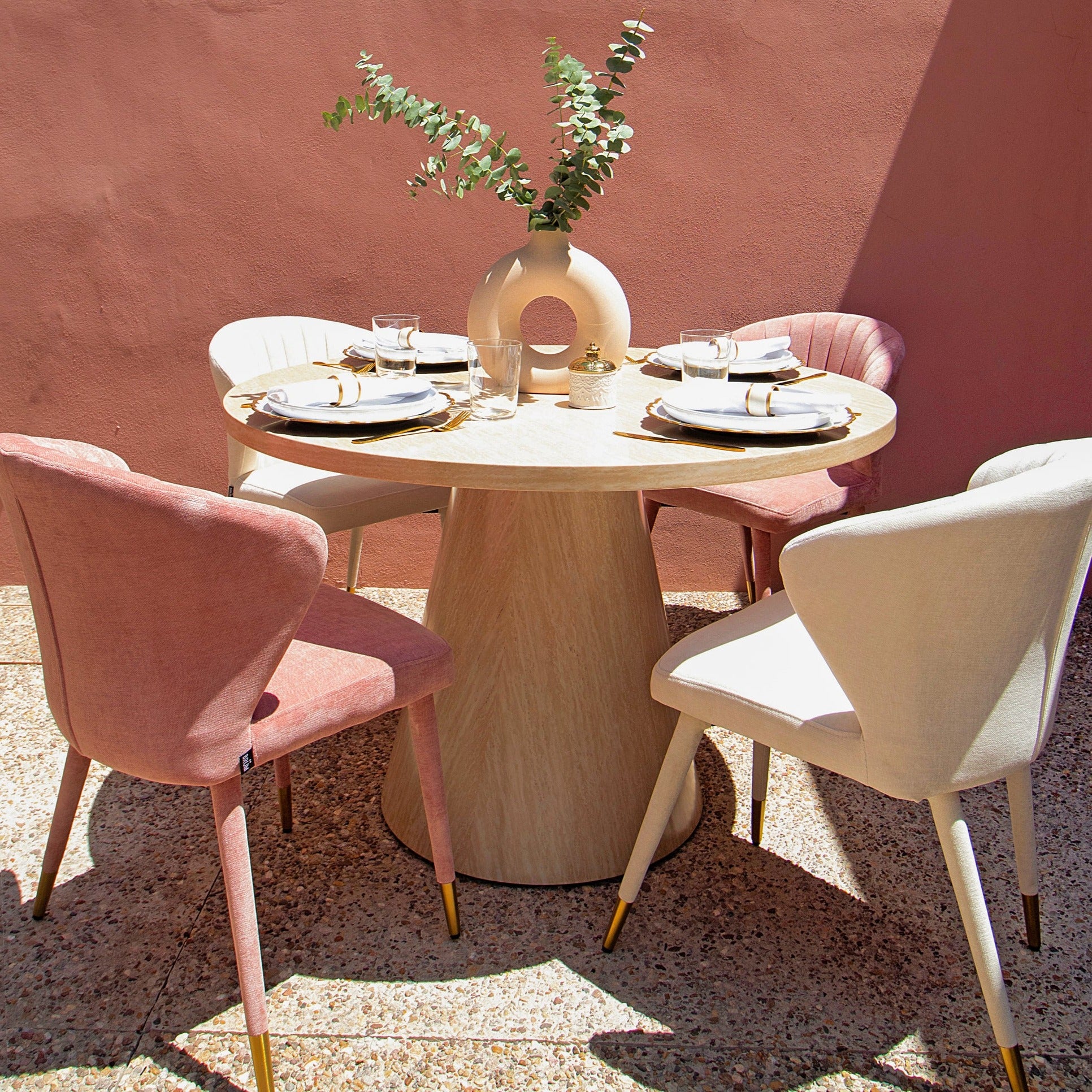 Mesa de Comedor Lagos Travertino 120cm