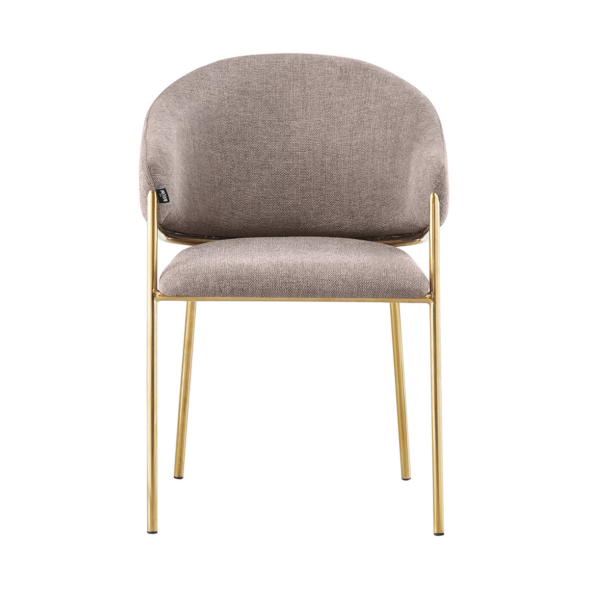 Silla Berlin Taupe Fondo Blanco Vista Frontal