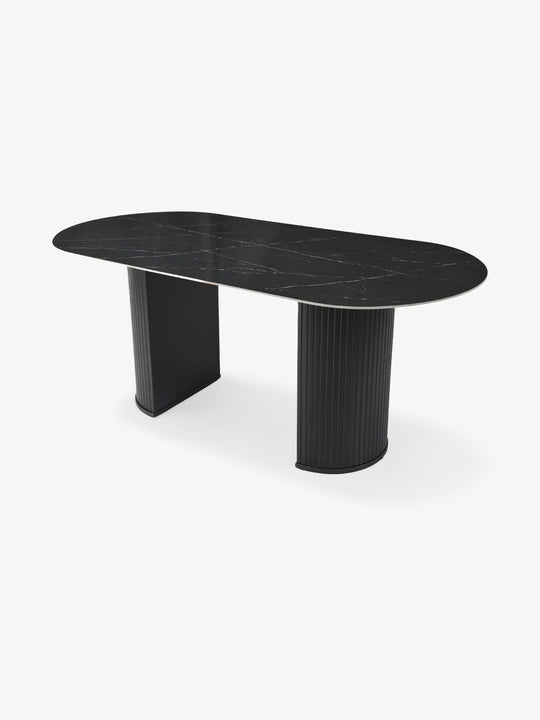 Mesa de Comedor Dubrovnik Negro 180cm Vista en Perspectiva