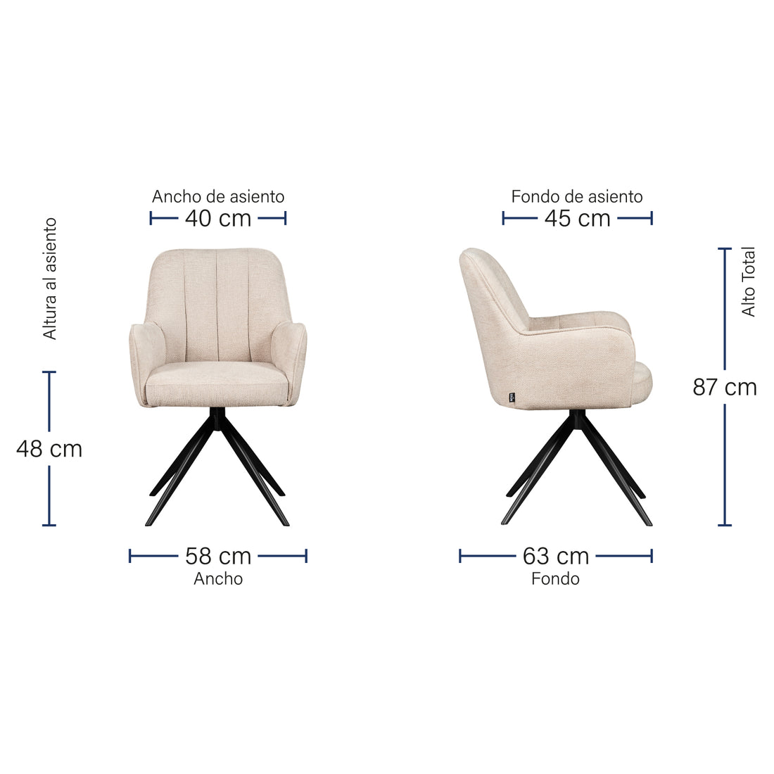 Silla Amsterdam Medidas
