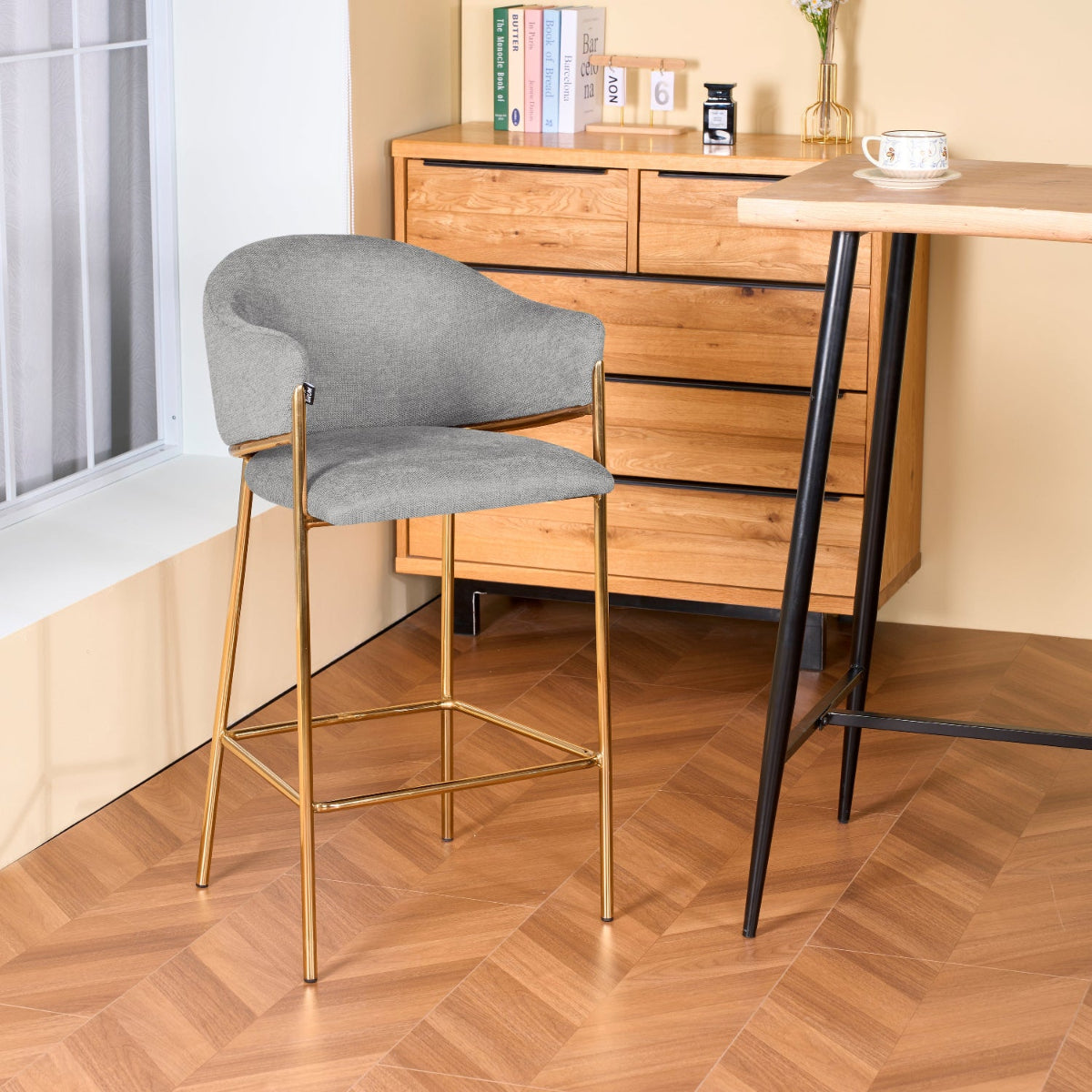 Banco Berlin Gris Vista en Perspectiva Lateral