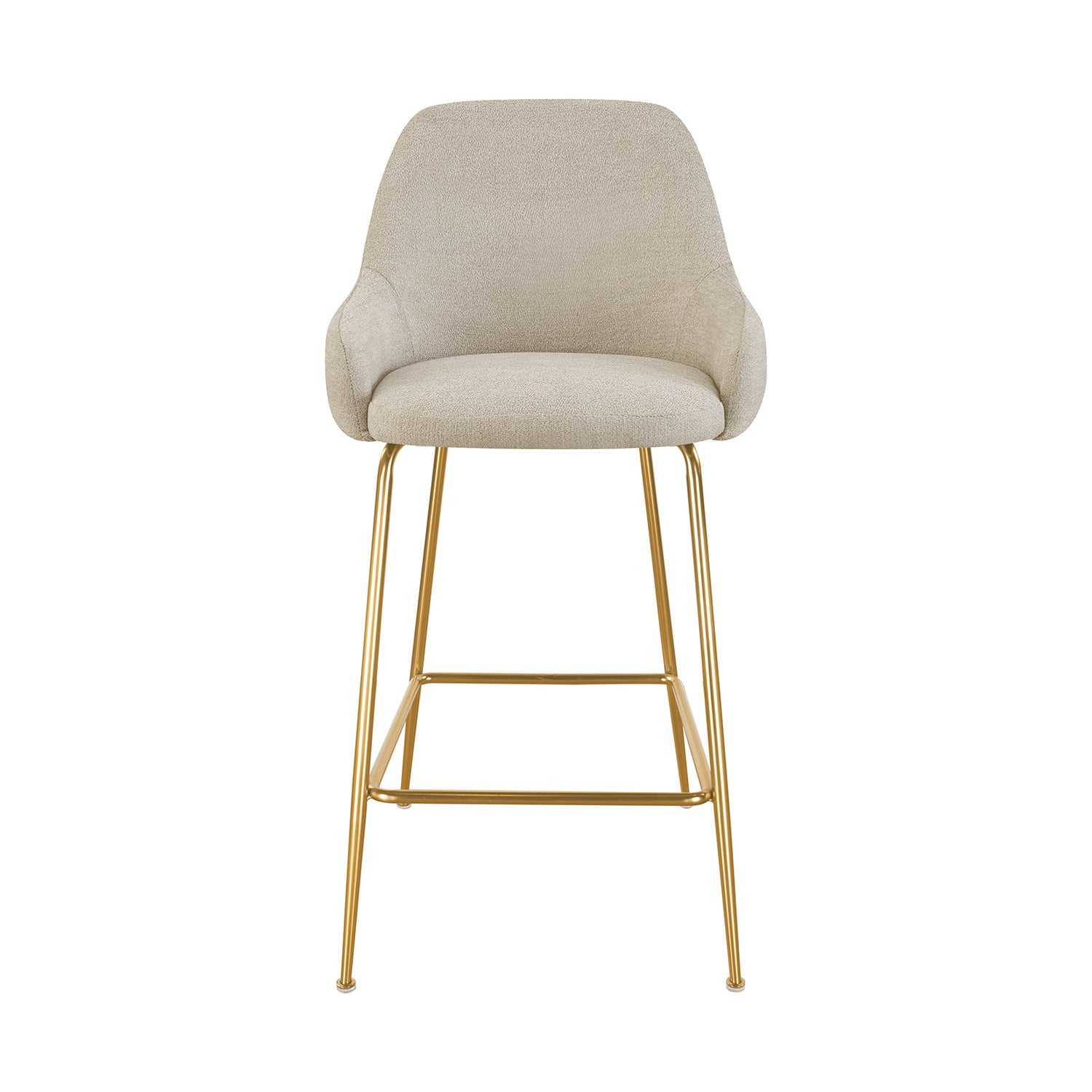 Banco Galicia Beige Pata Dorada Vista Frontal