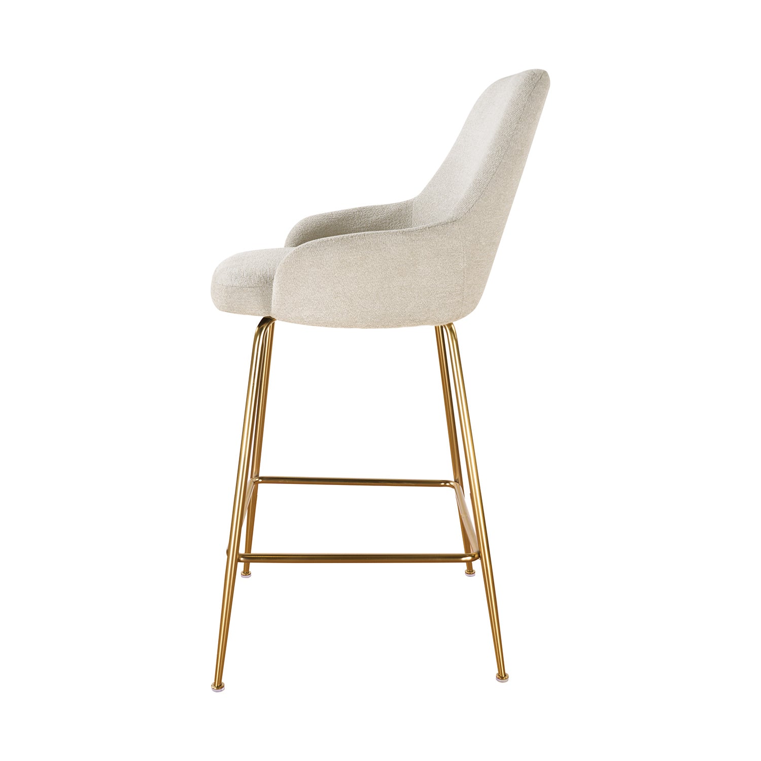 Banco Galicia Beige Pata Dorada Vista Lateral