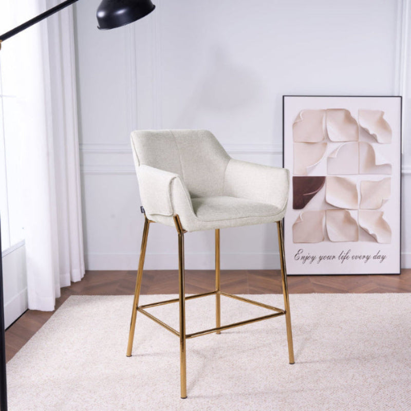 Banco Toronto Beige Vista En Perspectiva En Una Recamara