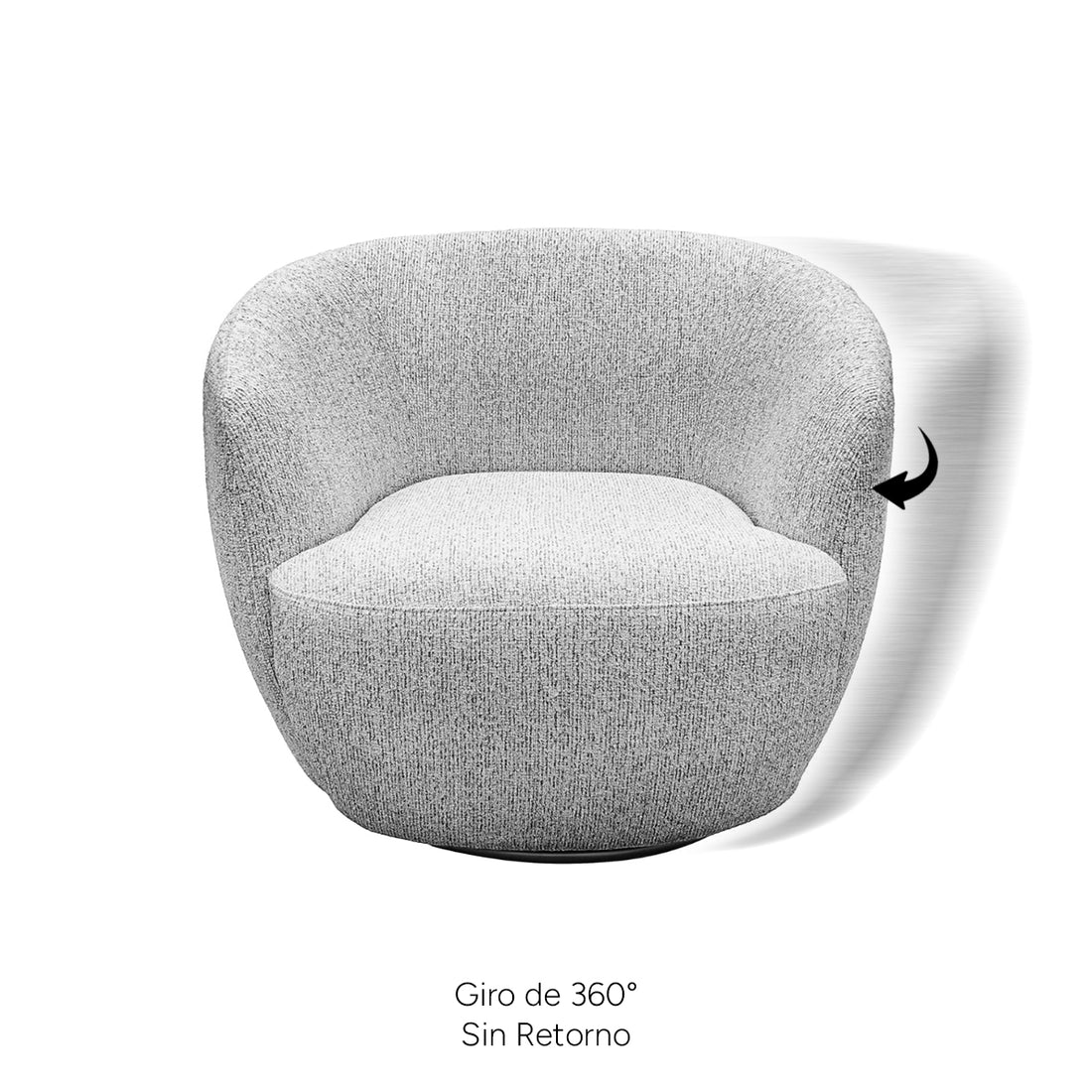 Sillón Giratorio Biarritz en sala, foto ambientada