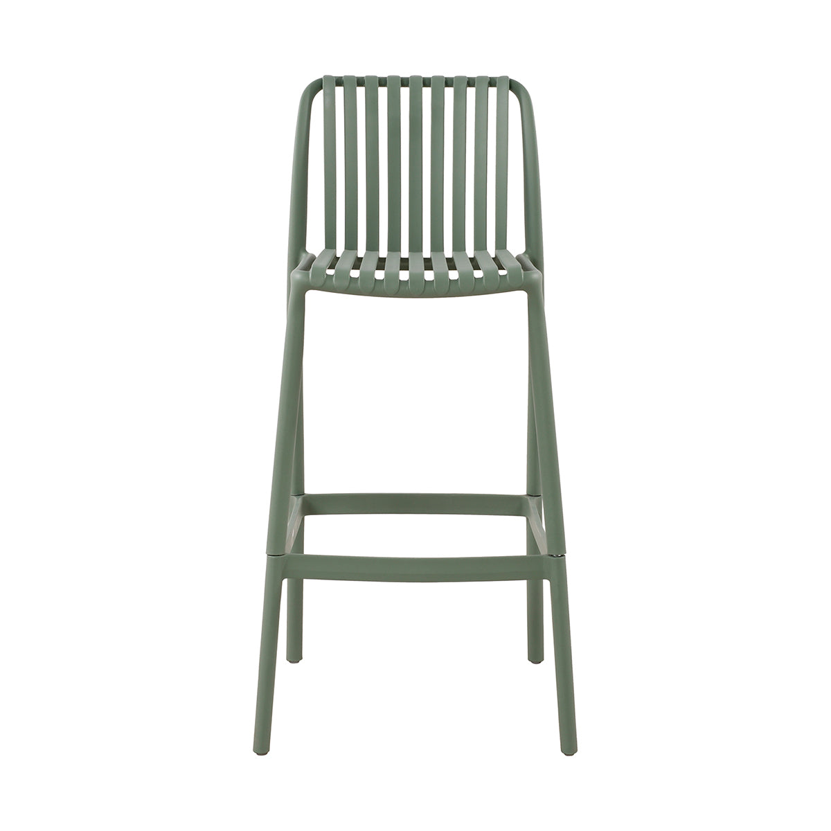 Banco Alto Exterior Menorca Verde Fondo Blanco Vista Frontal