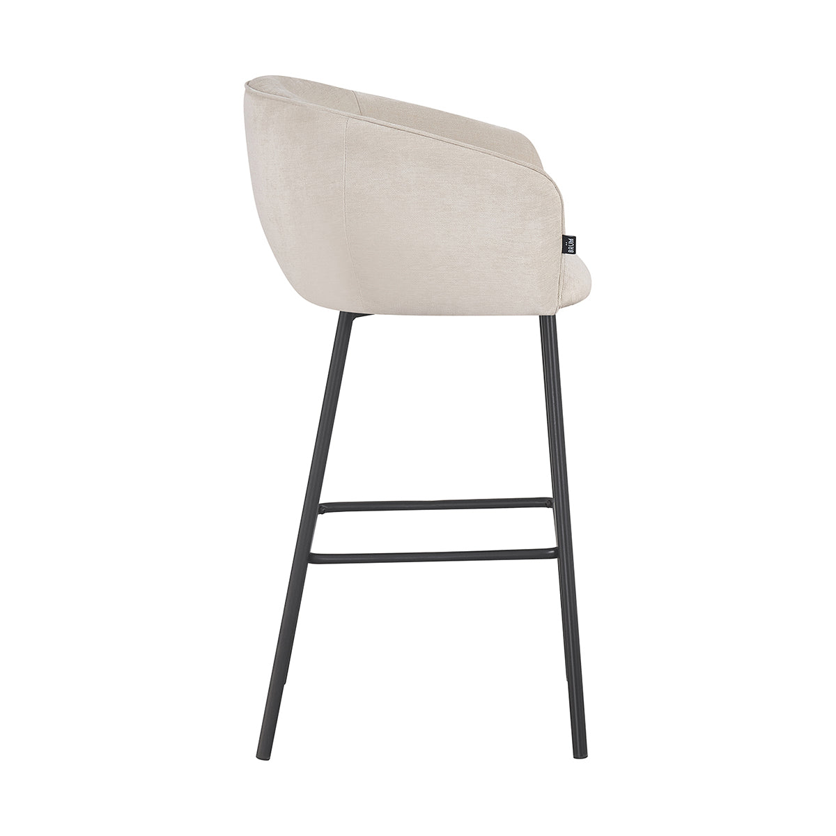 Banco Alto Miami Beige Vista Lateral