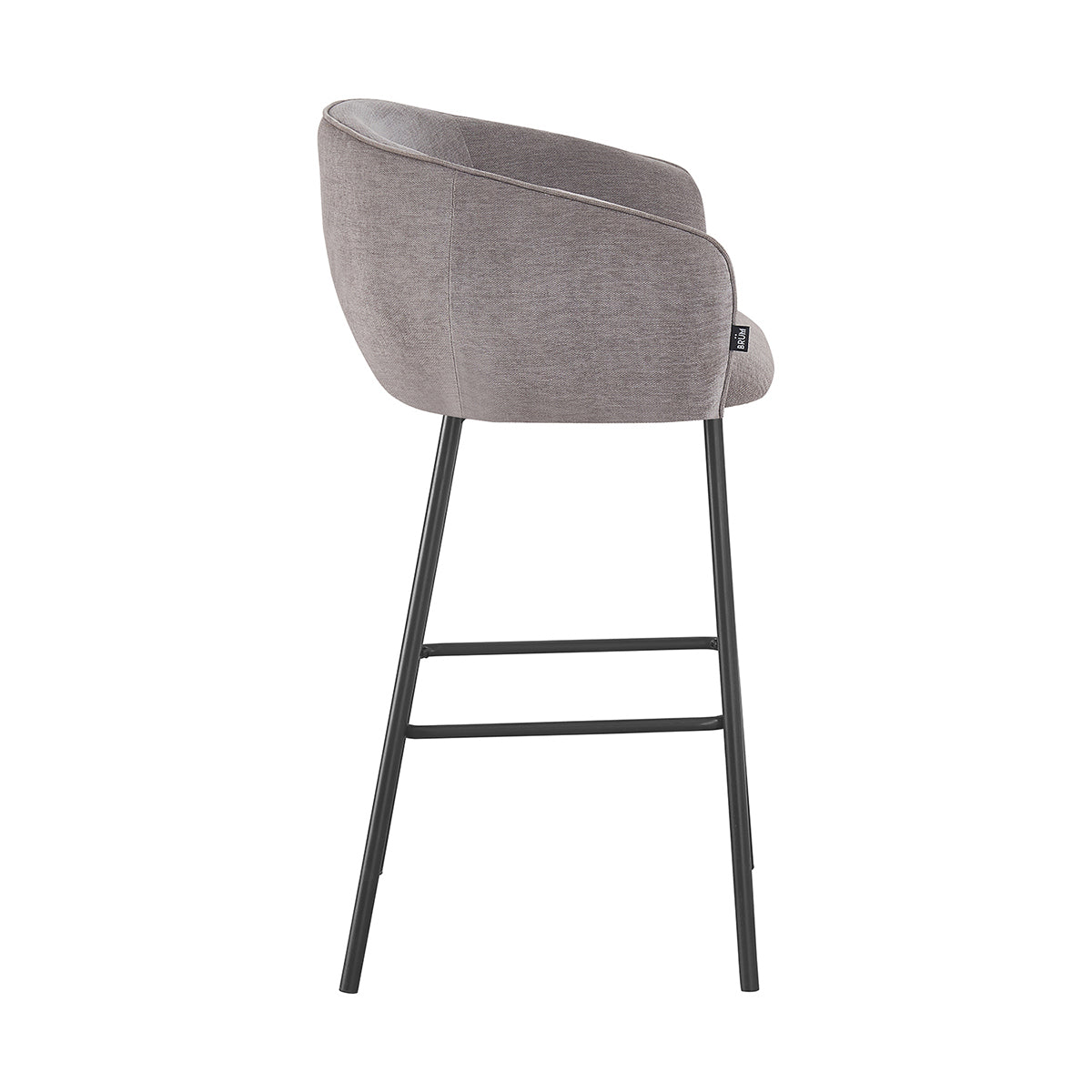 Banco Alto Miami Gris Vista Lateral