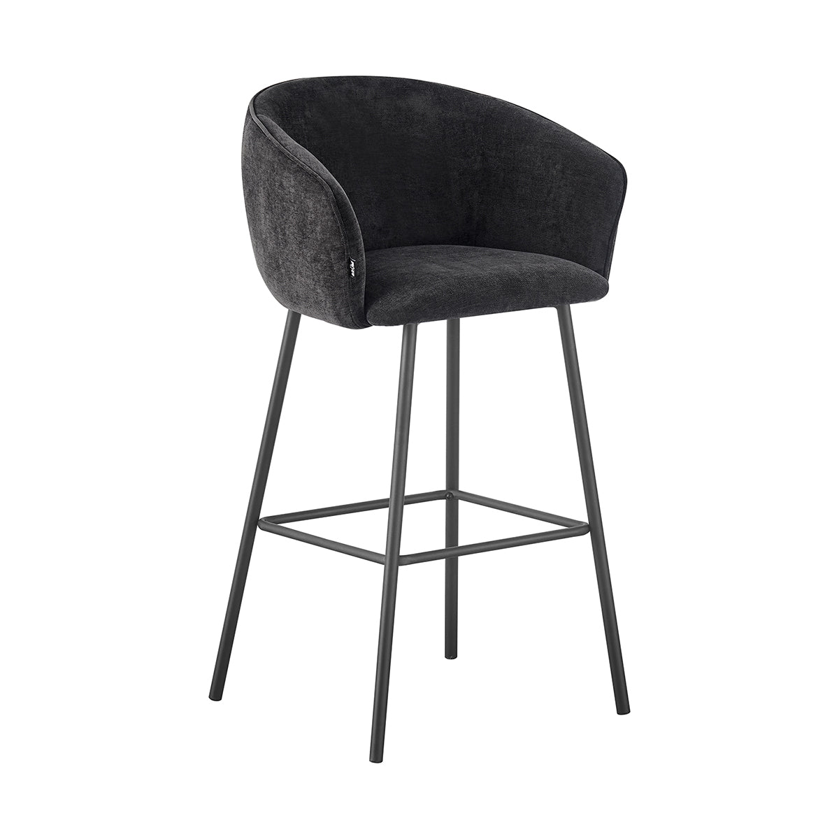 Banco Alto Miami Negro Vista en Perspectiva