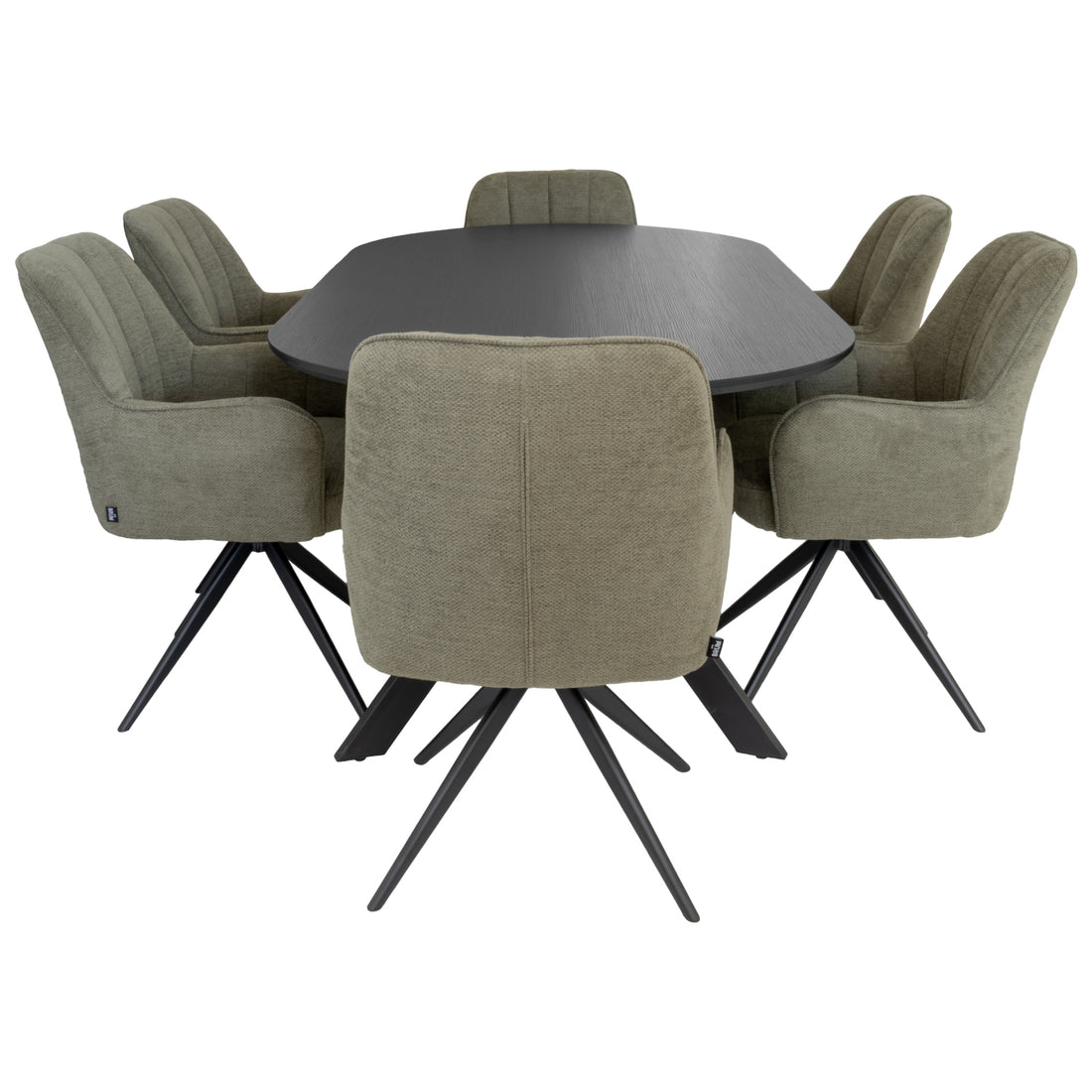 Silla Amsterdam Olivo en comedor, foto ambientada