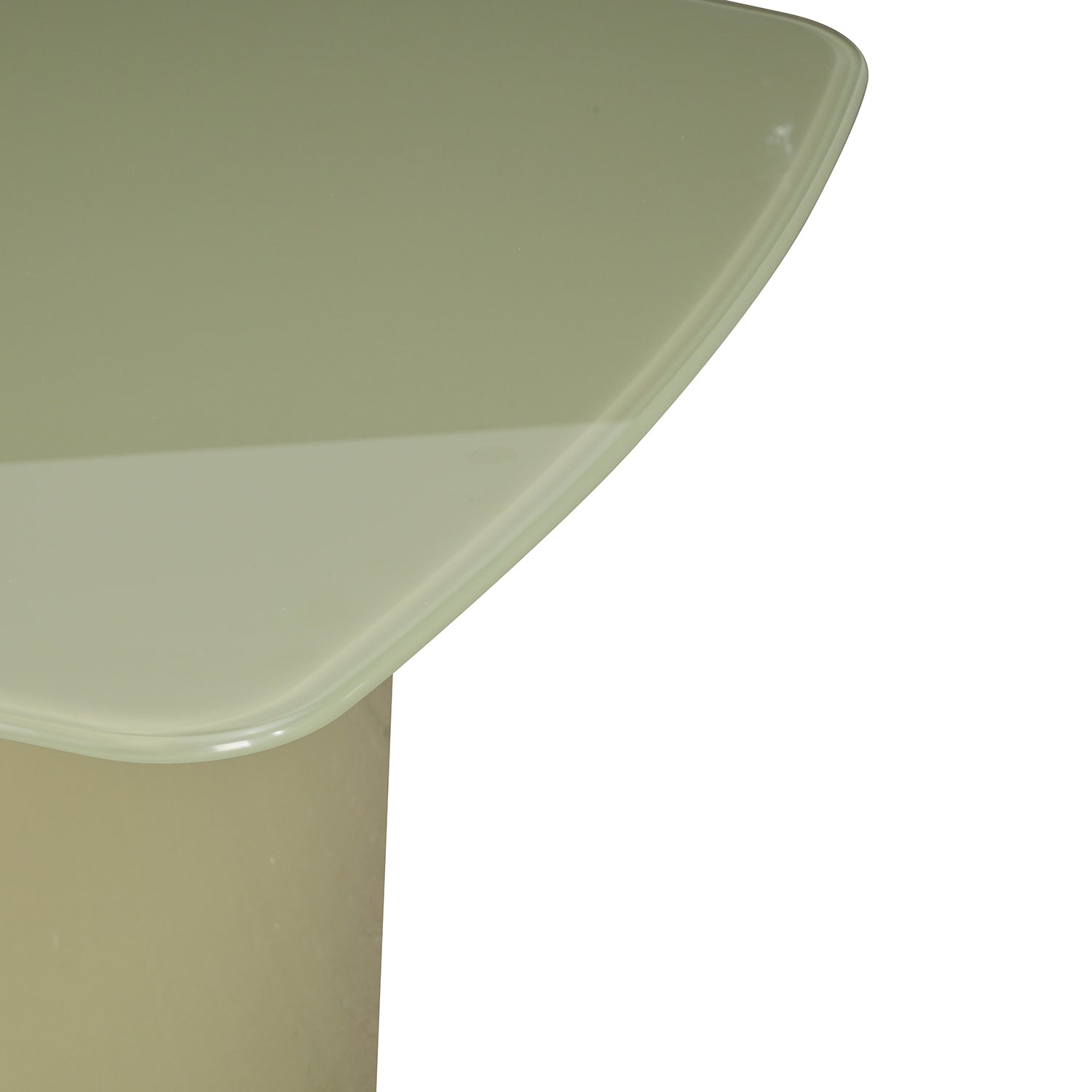 Mesa de Comedor Cali Verde Vista en detalle de la cubierta con fondo blanco