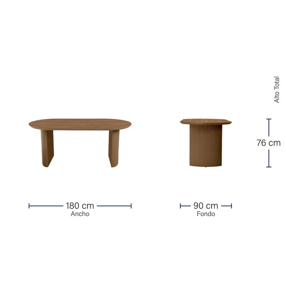 Mesa de Comedor Chipre Nogal Medidas