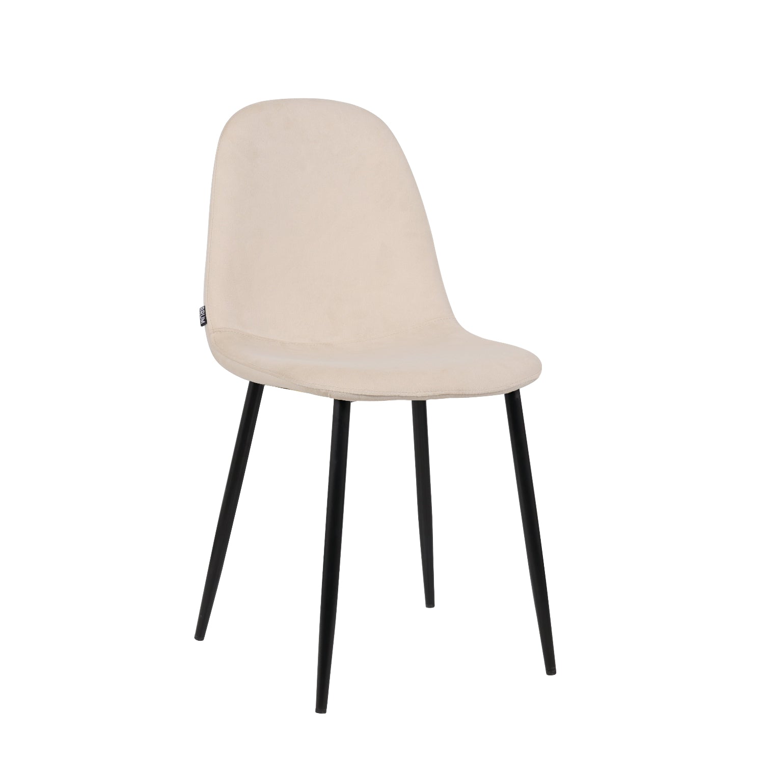 Silla Venecia Velvet Beige Vista en Perspectiva 