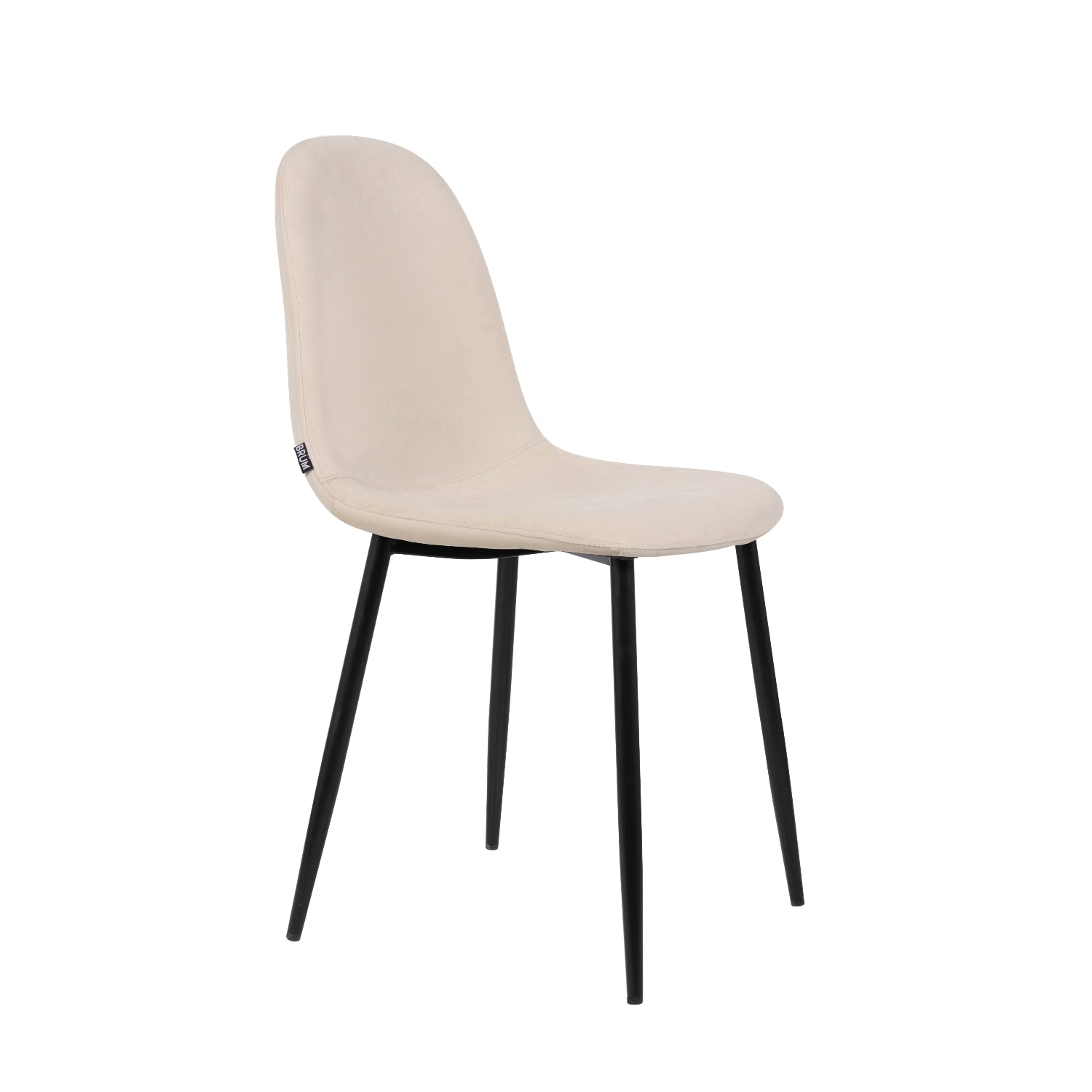 Silla Venecia Velvet Beige Vista en Perspectiva 