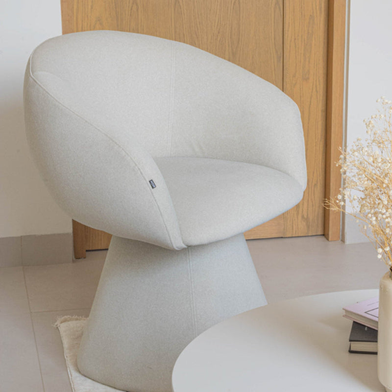 Silla Doha Beige Vista En Perspectiva Lateral