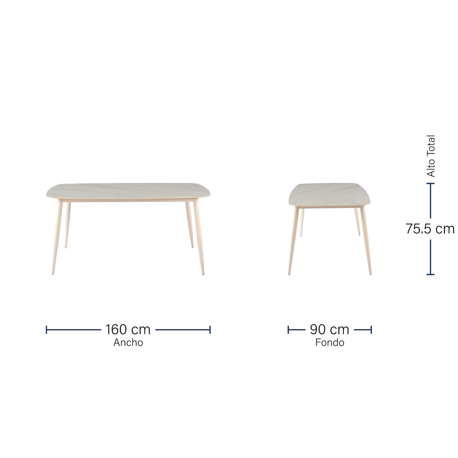 Mesa de comedor Bangkok Blanca 160cm
