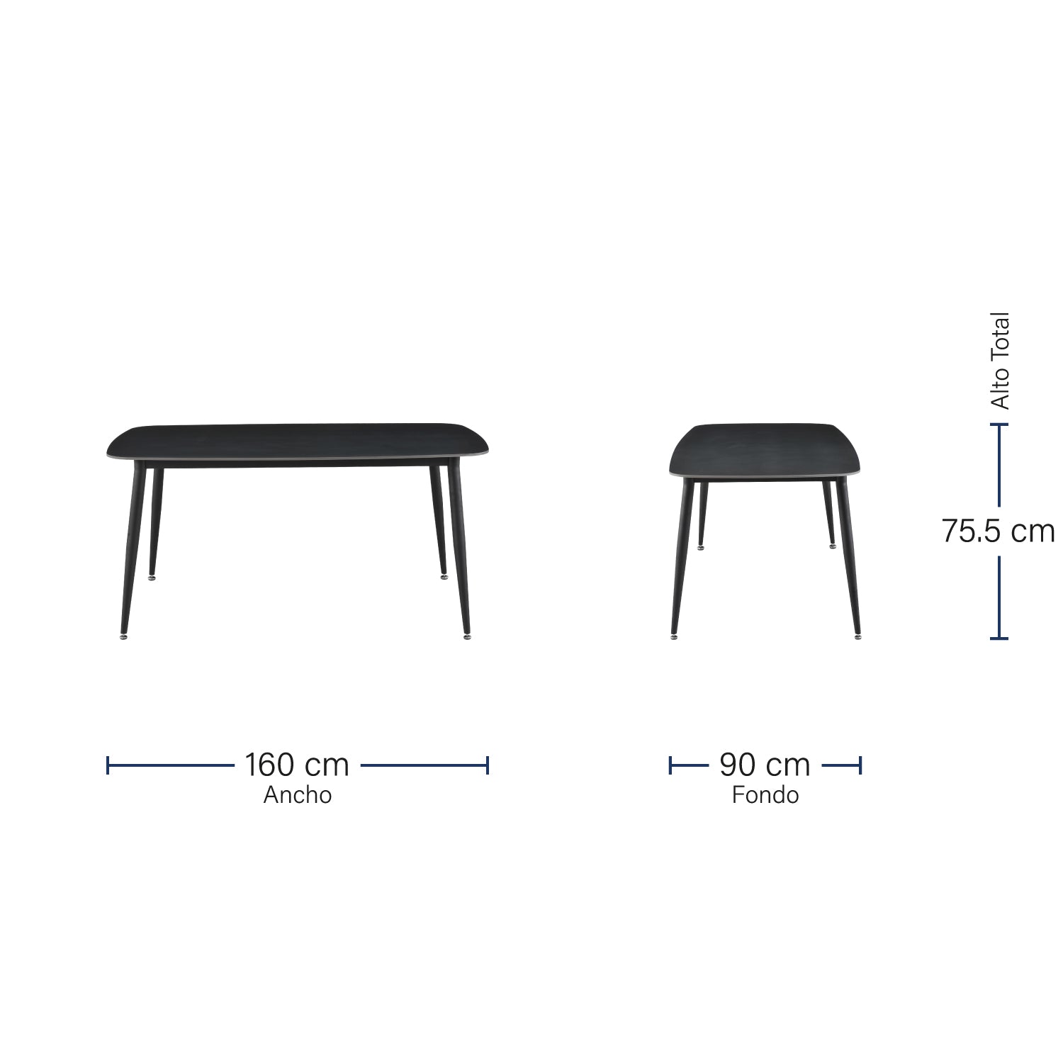 Mesa de Comedor Bangkok Noir 160cm