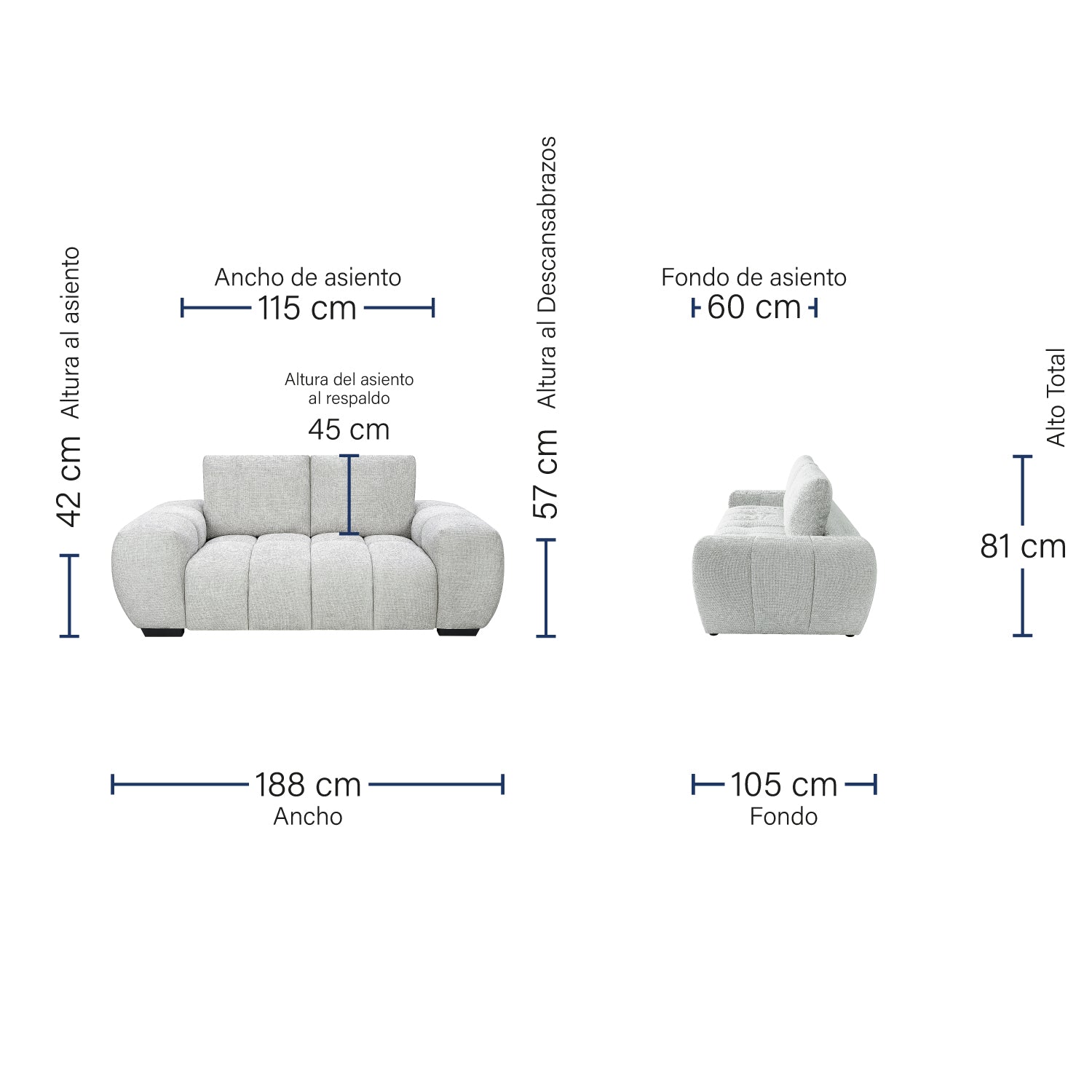 Sofá Ginebra de 2 Plazas