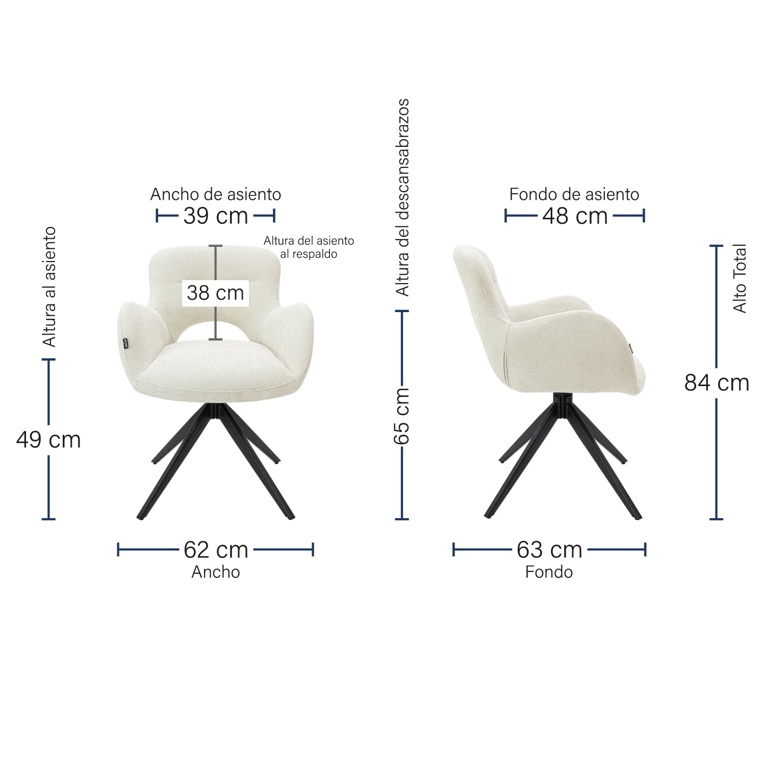 Silla Hamilton de asiento giratorio