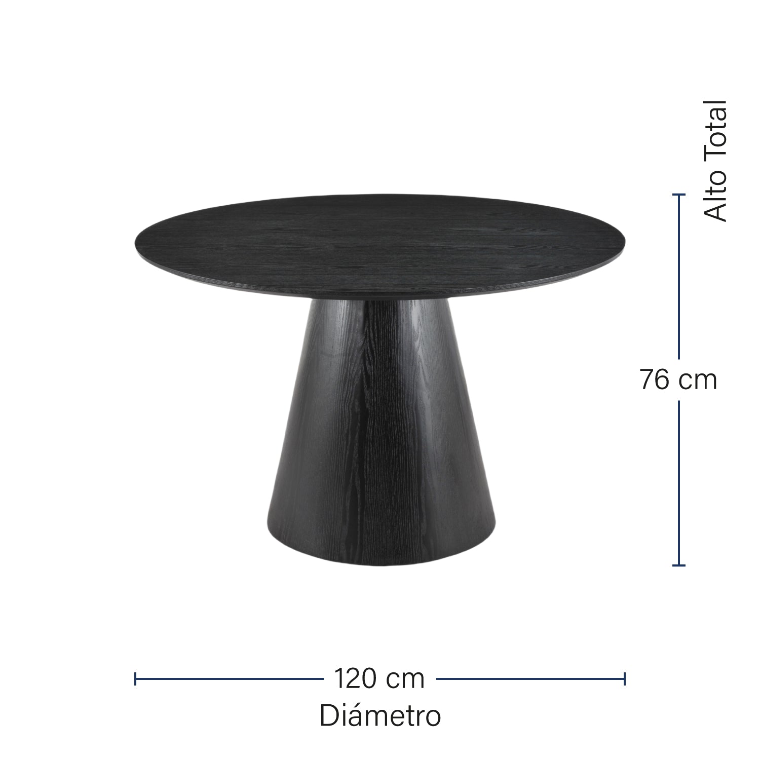 Mesa de Comedor Laredo Negra 120cm