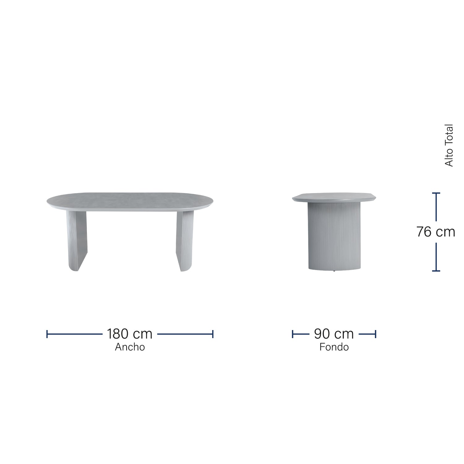 Mesa de Comedor Chipre Gris 180cm