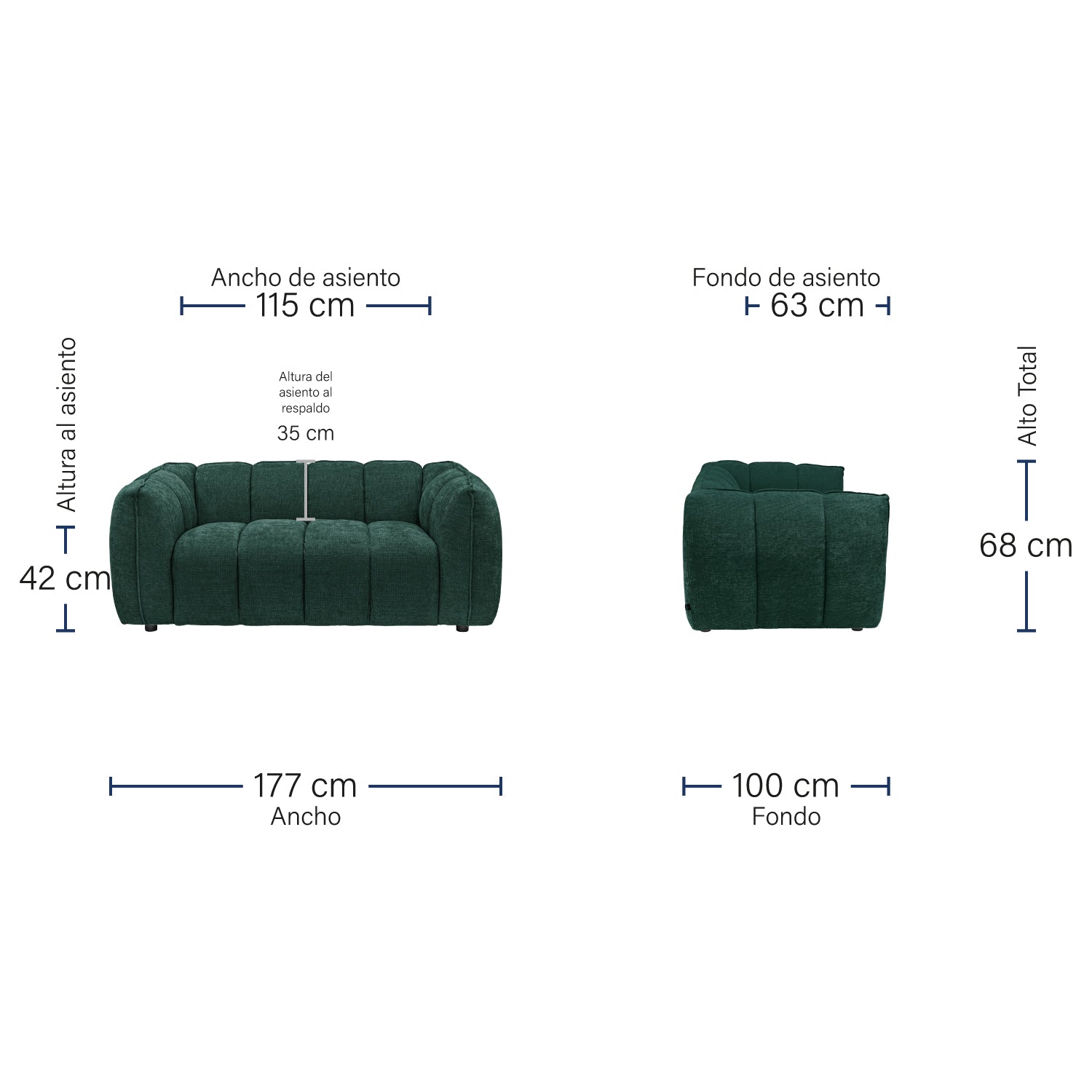 Sofá Milán 2 Plazas
