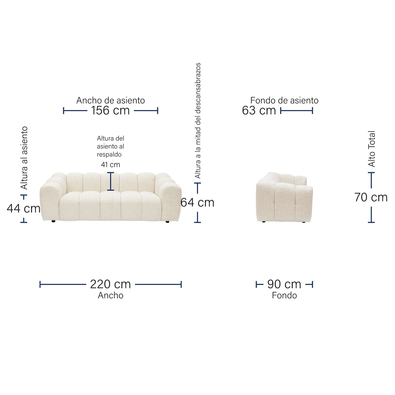 Sofá Mónaco 3 Plazas