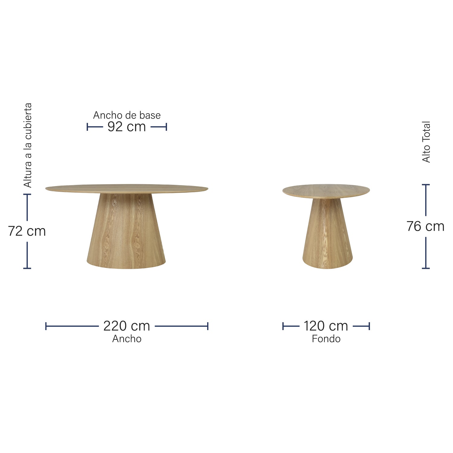 Mesa de Comedor Tokio Natural 220cm
