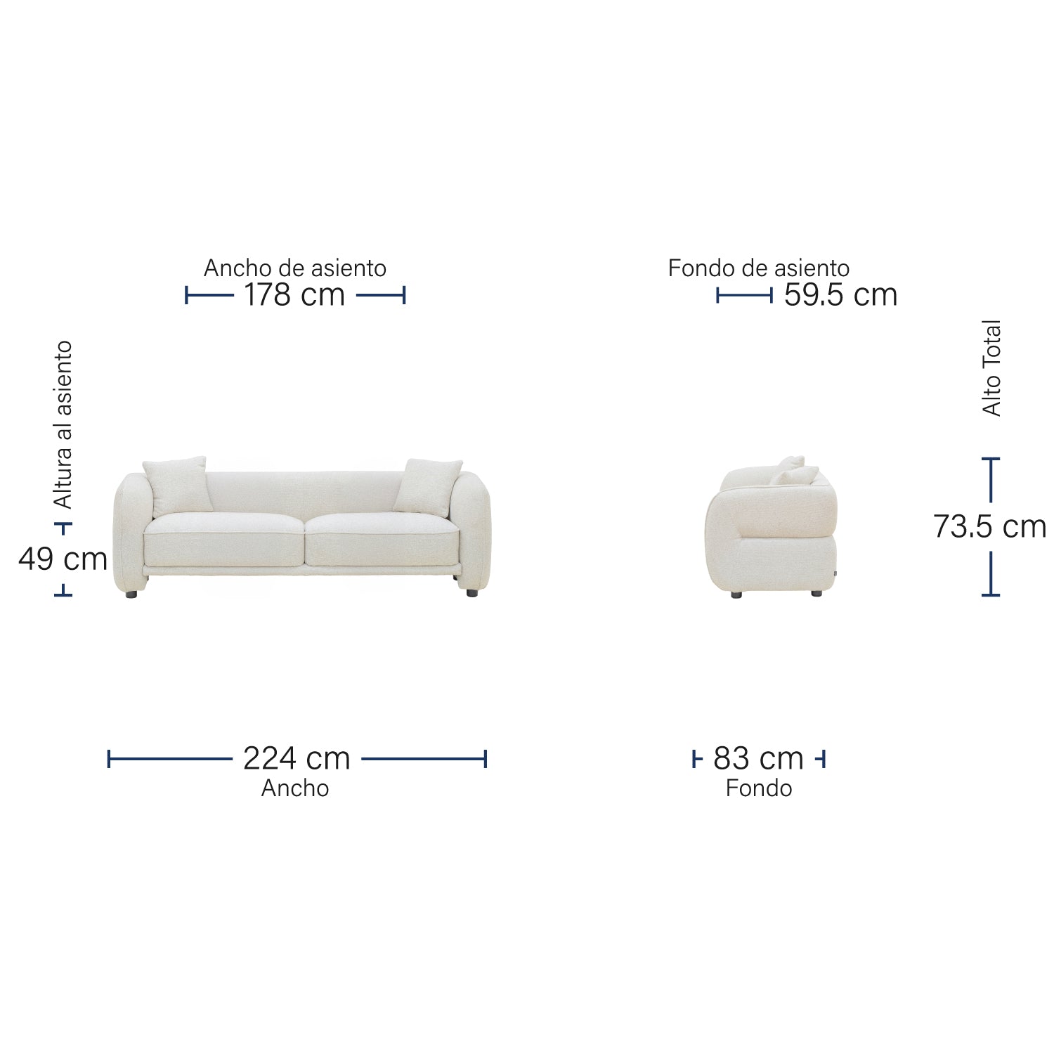 Sofá Detroit de 3 Plazas
