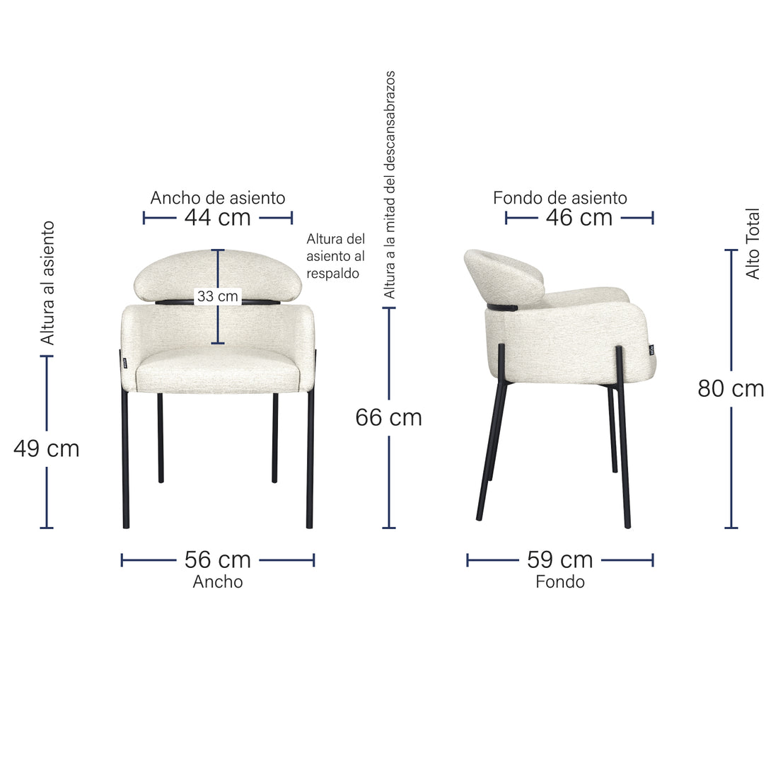 Silla Padua Present Beige Medidas