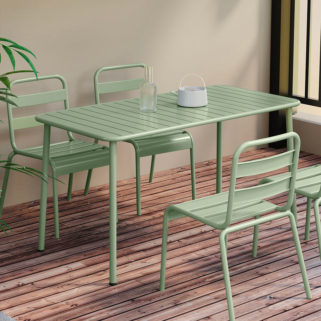 Mesa de Exterior Formentera Olivo en terraza, foto ambientada