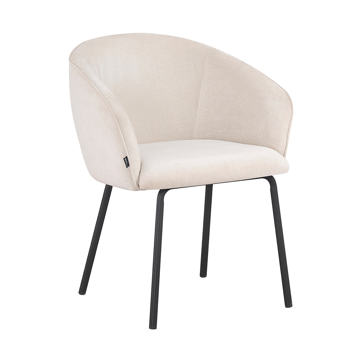 Silla Miami beige fondo blanco vista en perspectiva frontal