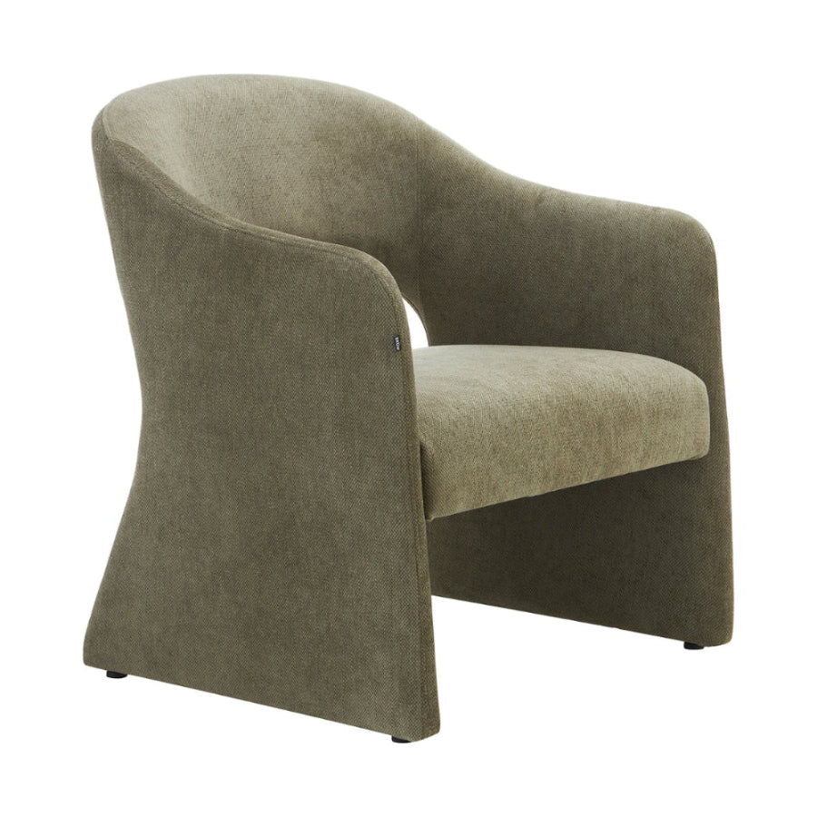 Sillon Individual Qur Verde Con Fondo Blanco Vista En Perspectiva