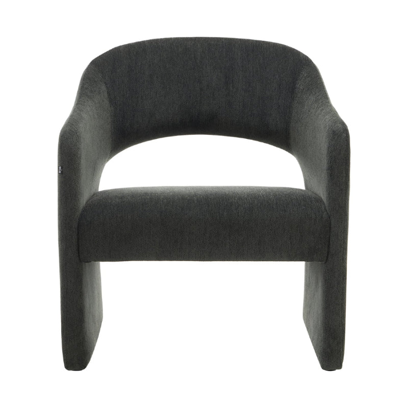 Sillon Individual Qur Grafito Con Fondo Blanco Vista Frontal