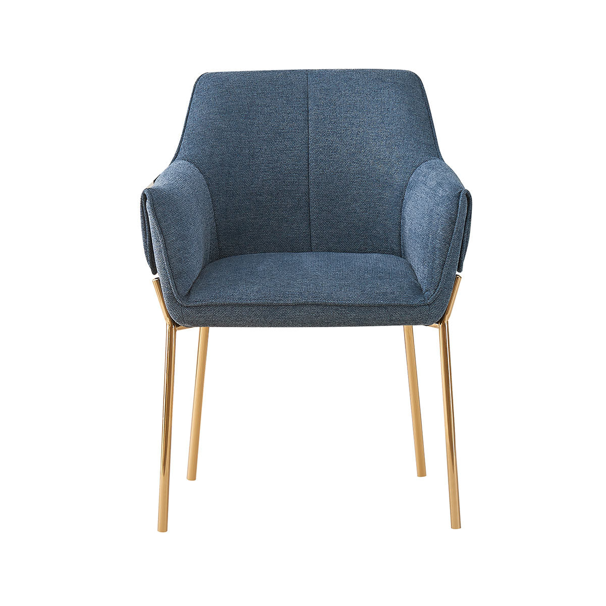 Silla Toronto Azul Fondo Blanco Vista Delantera