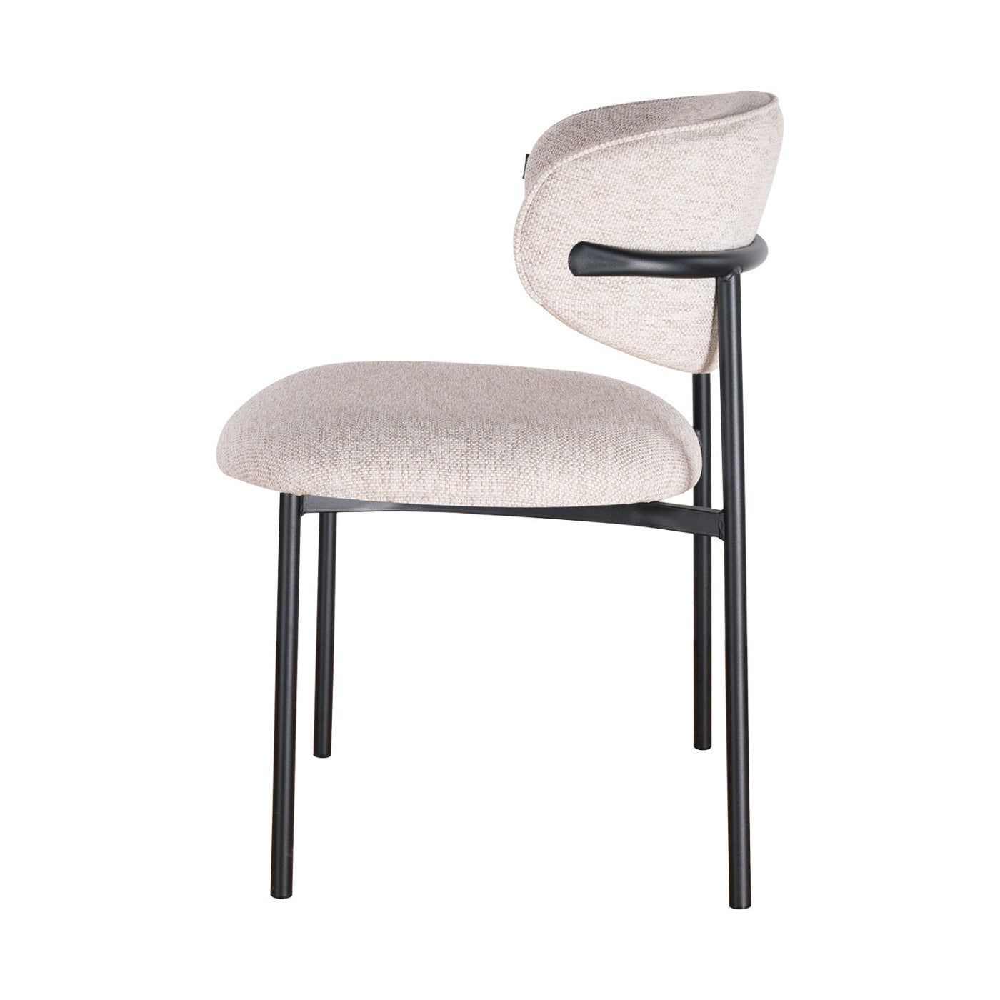 Silla Silicia Beige Pata negra Vista Lateral