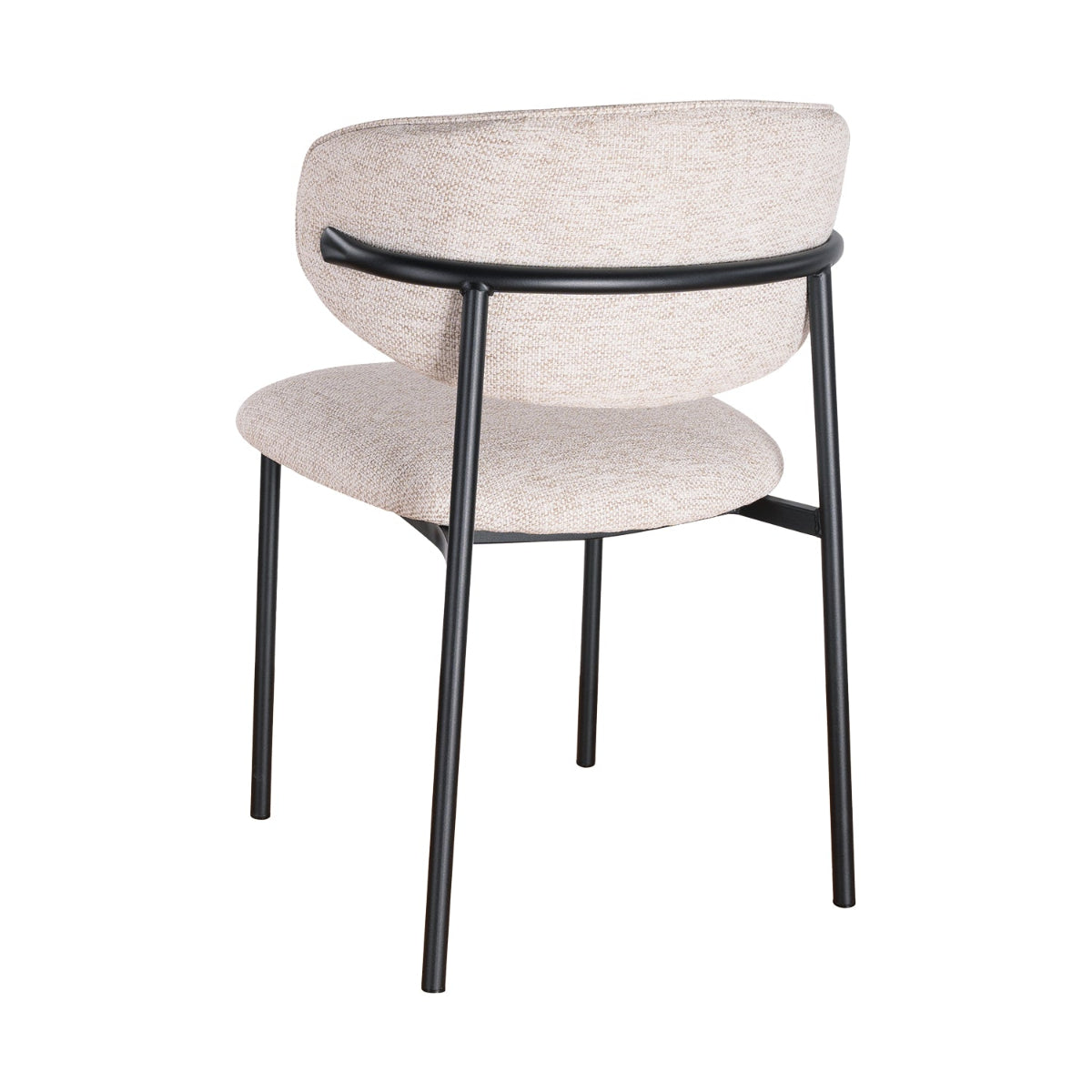 Silla Silicia Beige Pata negra Vista en Perspectiva