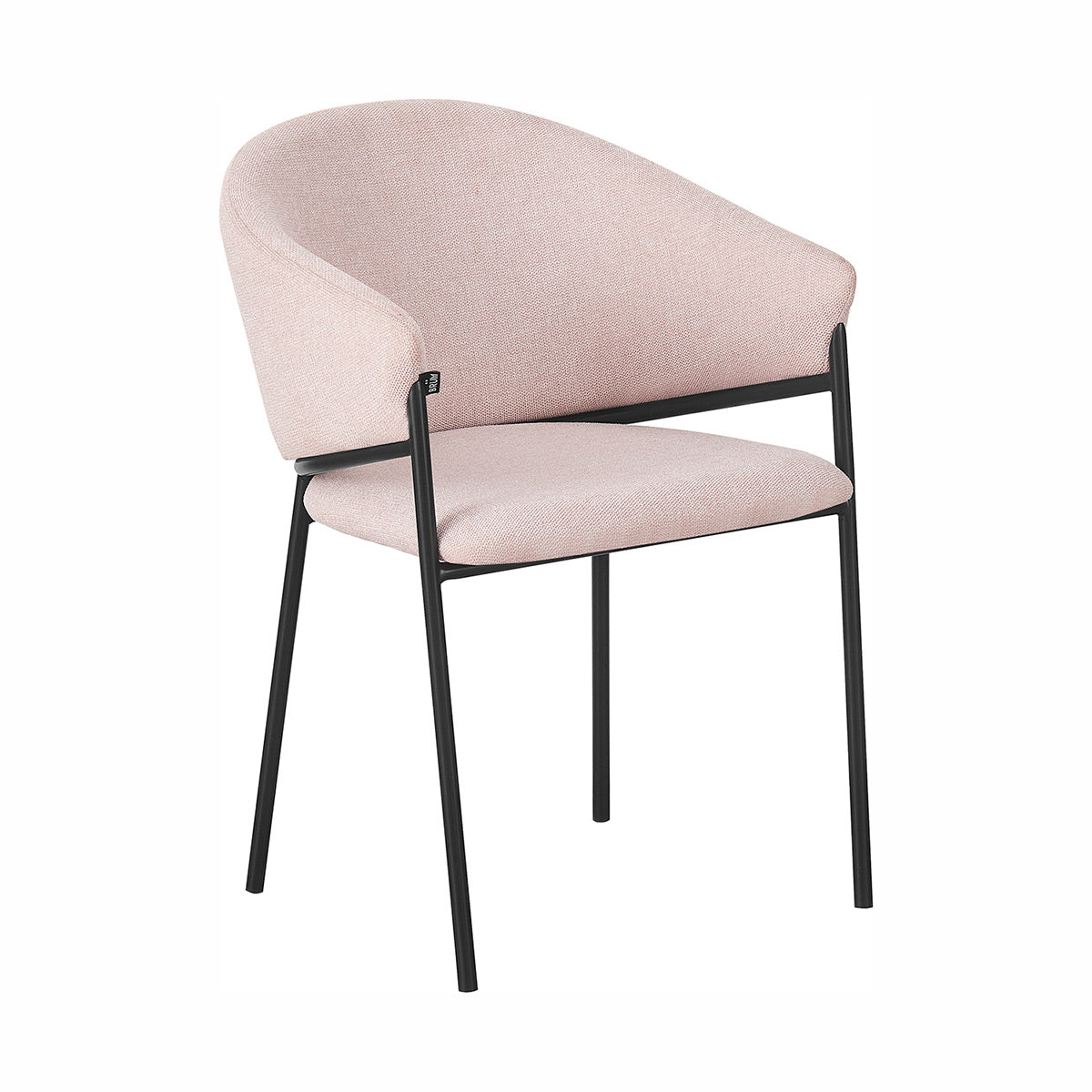 Silla Berlin pata negra beige fondo blanco vista en perspectiva frontal