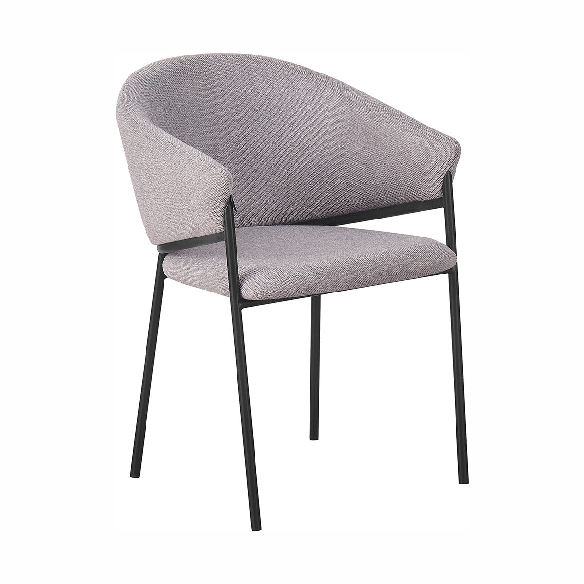 Silla Berlin pata negra gris fondo blanco vista en perspectiva frontal