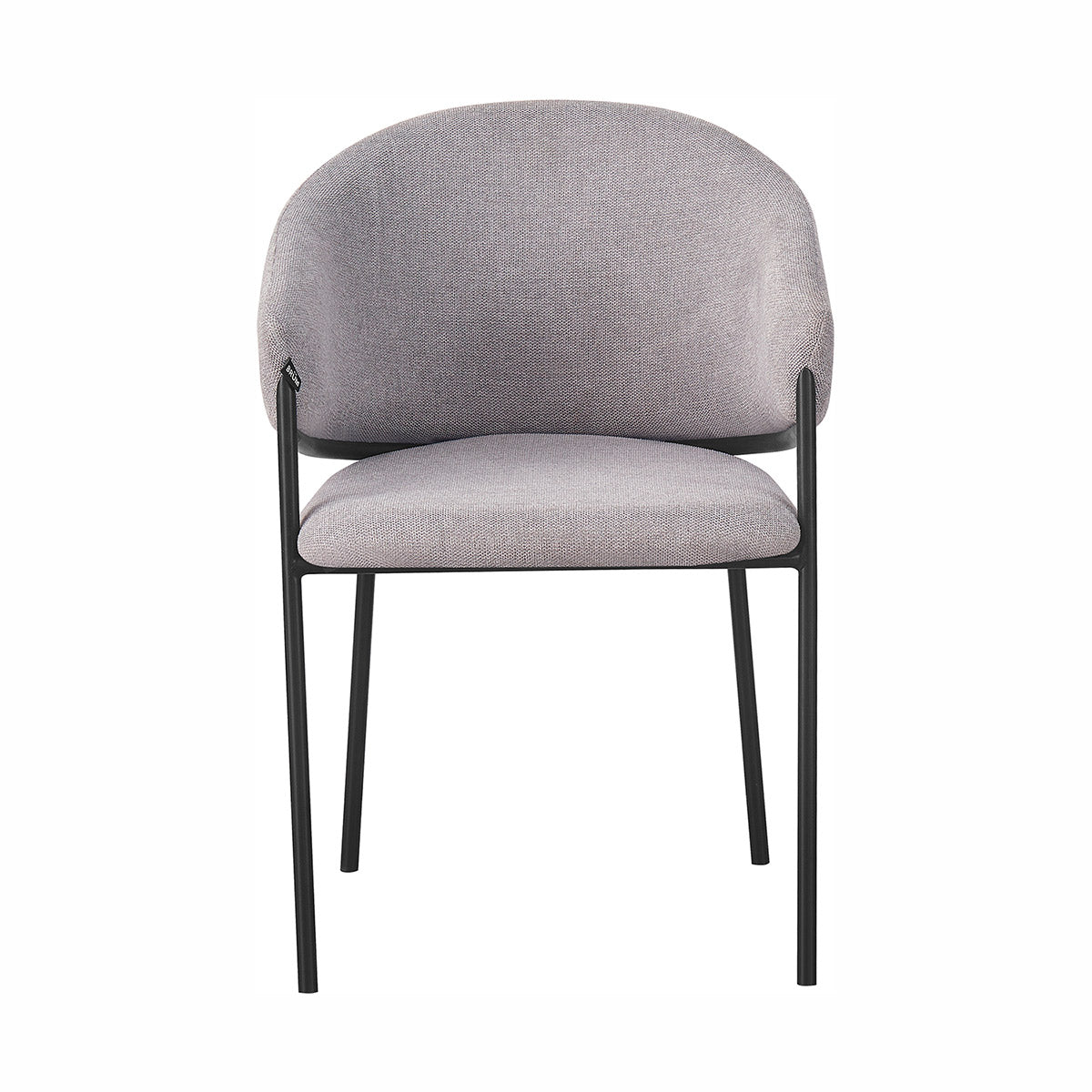 Silla Berlin pata negra gris fondo blanco vista frontal