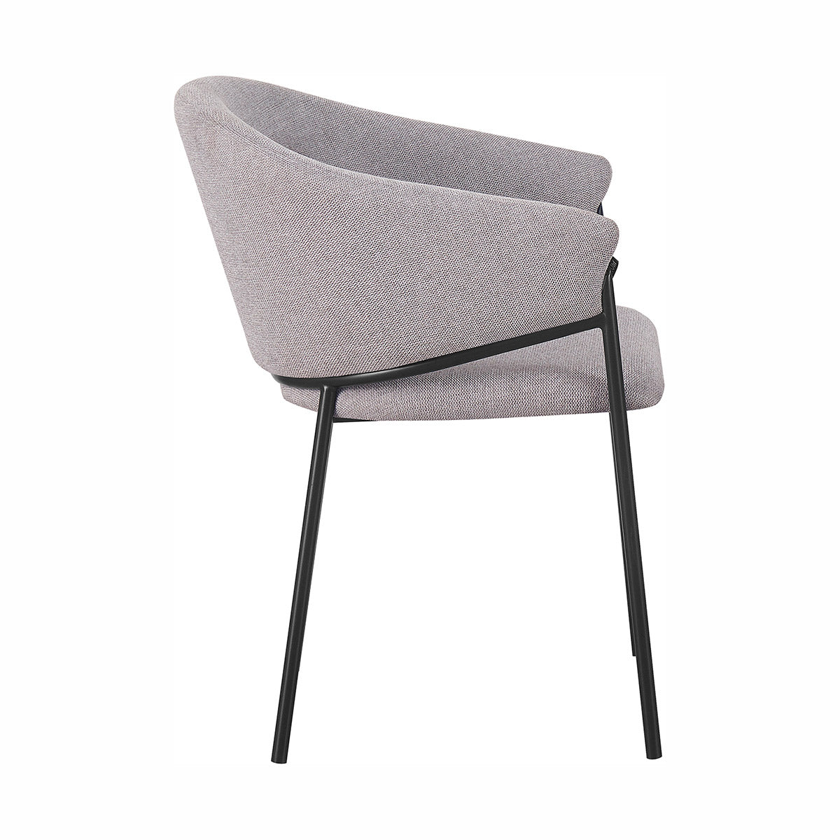 Silla Berlin pata negra gris fondo blanco vista lateral