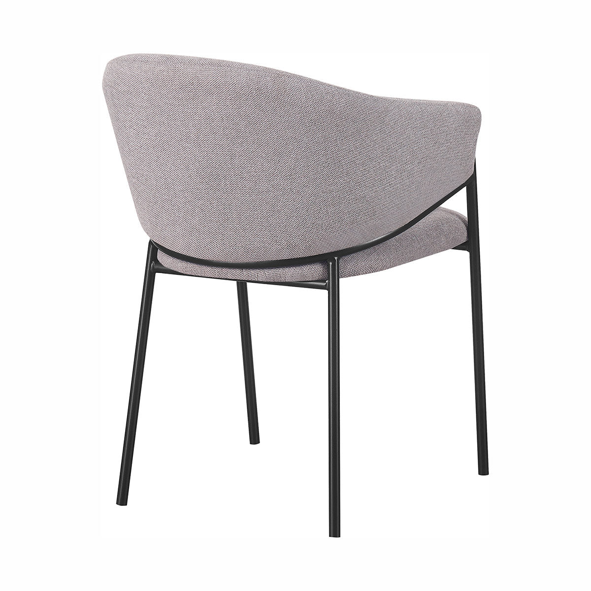 Silla Berlin pata negra gris fondo blanco vista en perspectiva trasera