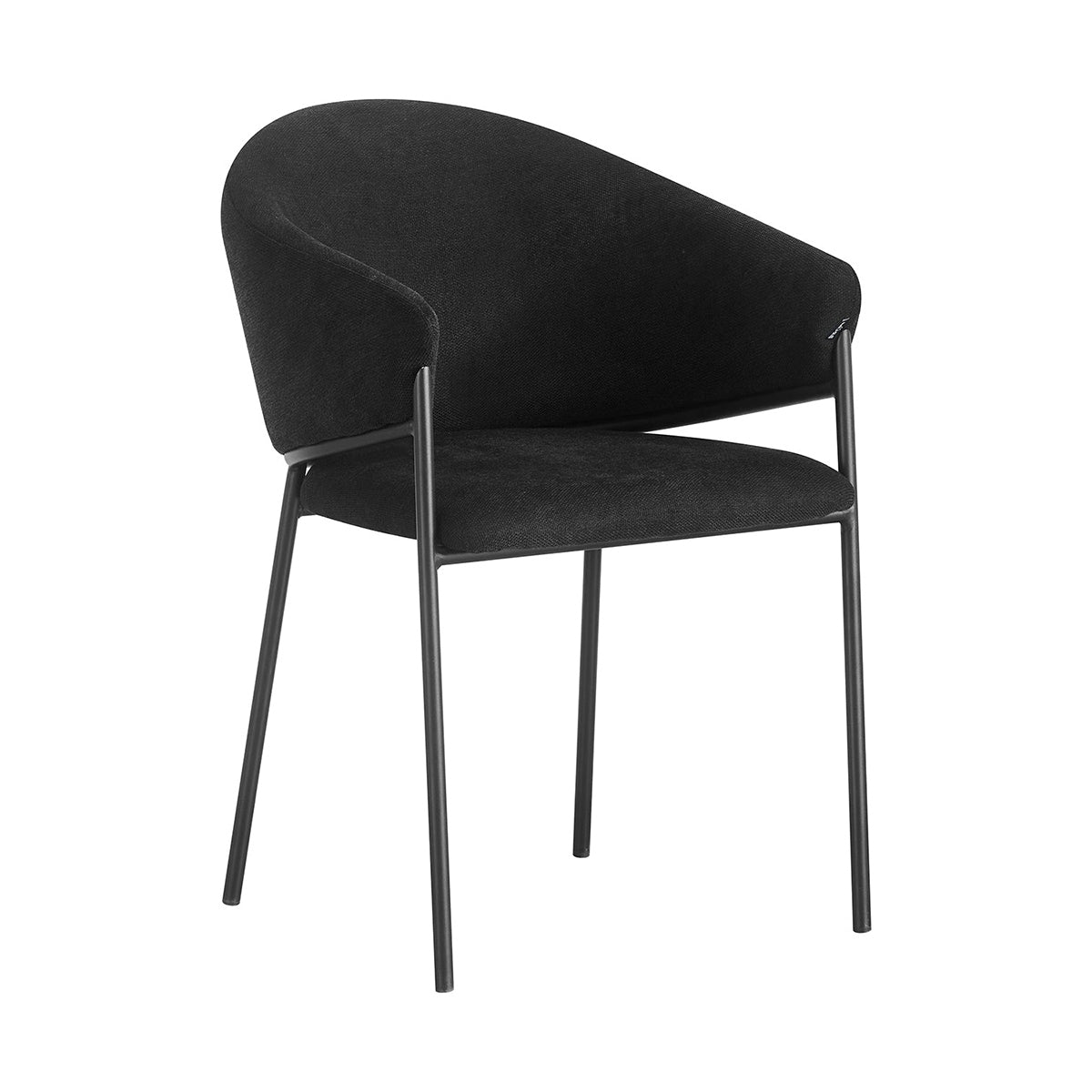 Silla Berlin pata negra negra fondo blanco vista en perspectiva frontal