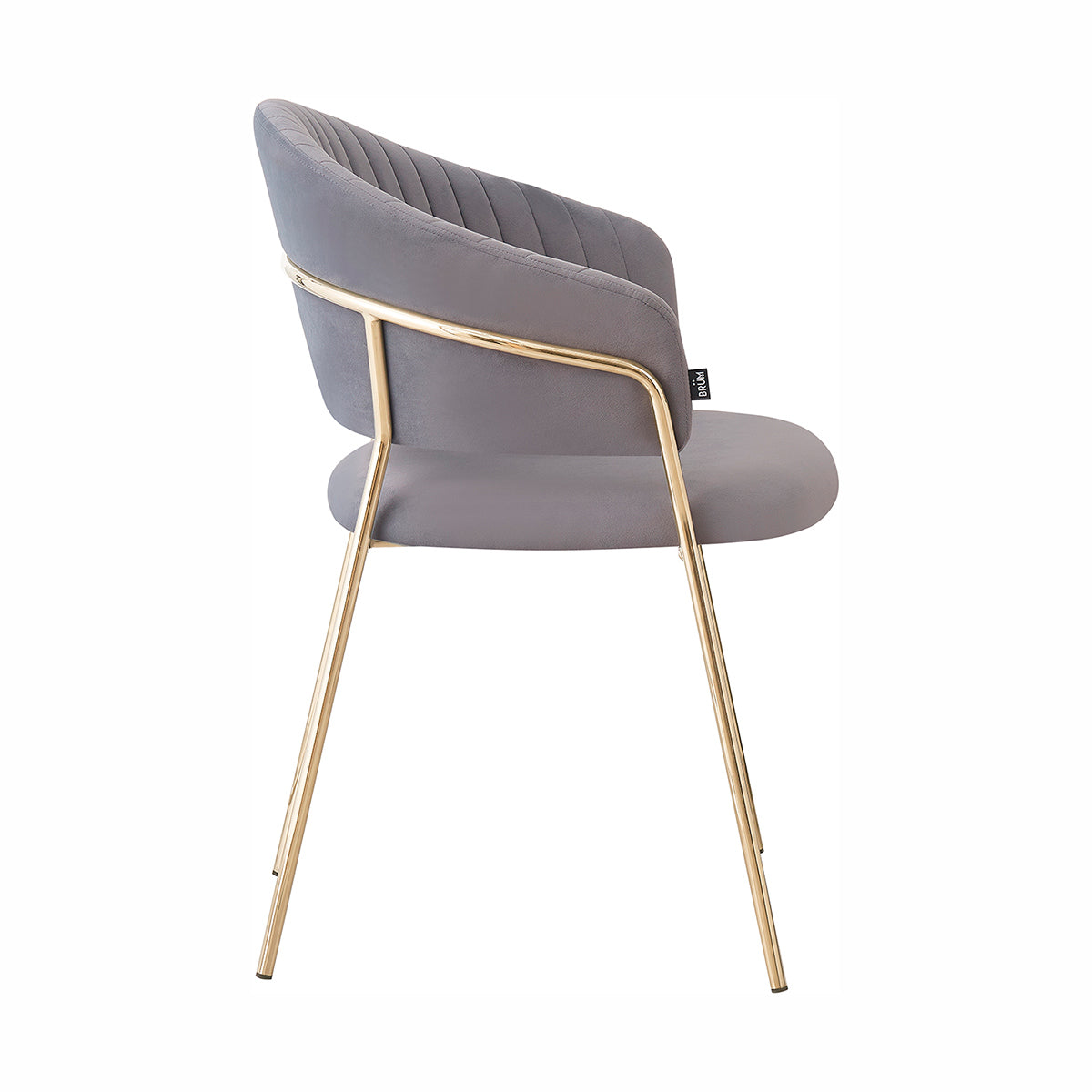 Silla Bilbao gris fondo blanco vista lateral