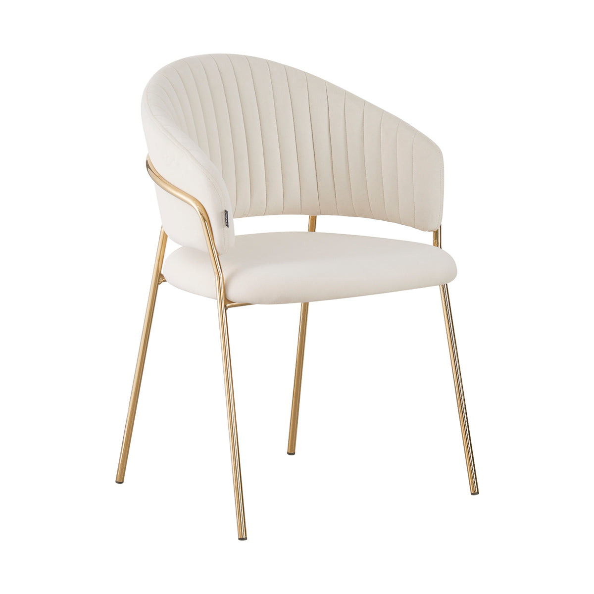 Silla Bilbao marfil fondo blanco vista en perspectiva frontal