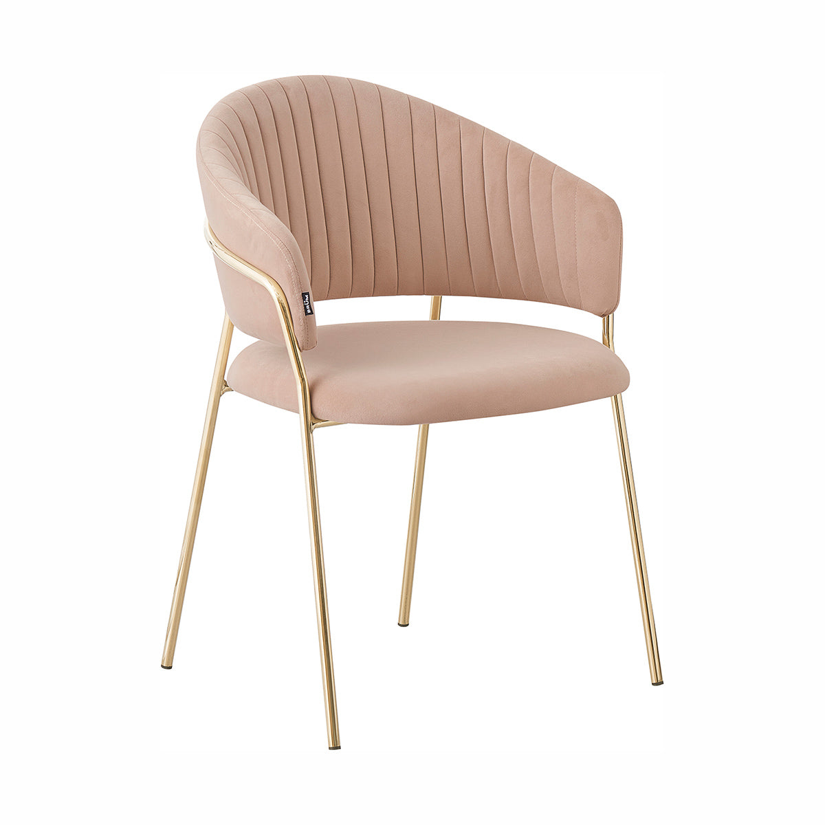 Silla Bilbao taupé fondo blanco vista en perspectiva frontal