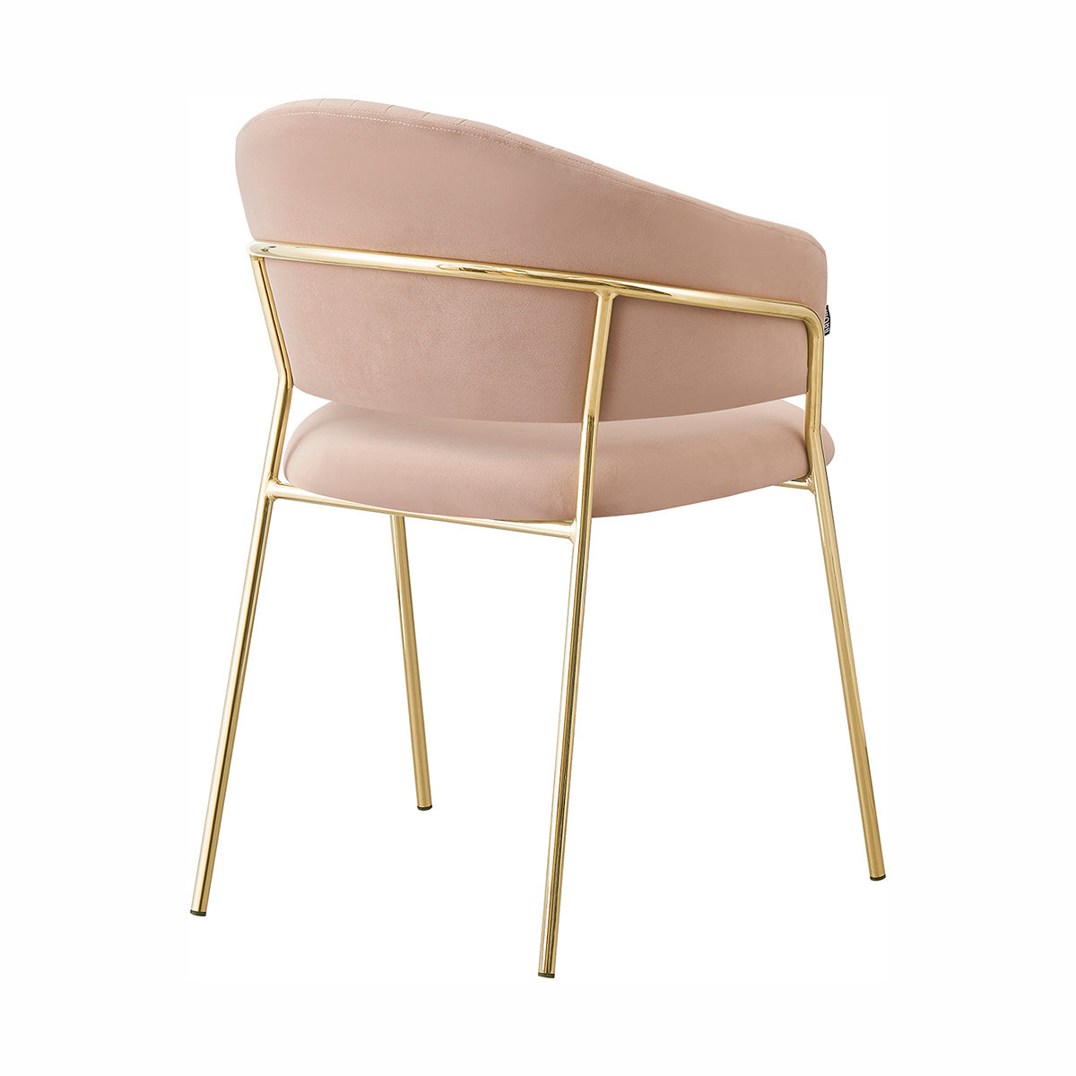 Silla Bilbao taupé fondo blanco vista en perspectiva trasera