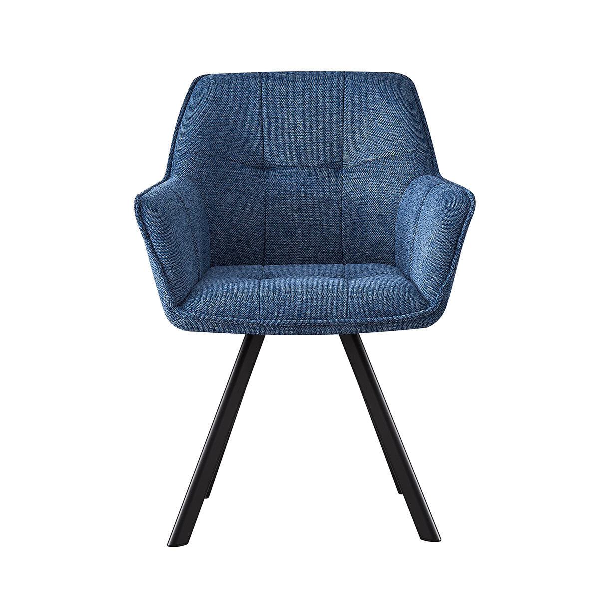 Silla Boston azul fondo blanco vista frontal