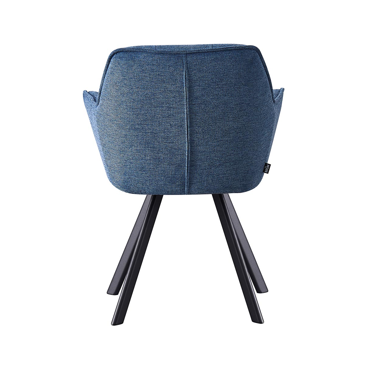 Silla Boston azul fondo blanco vista posterior