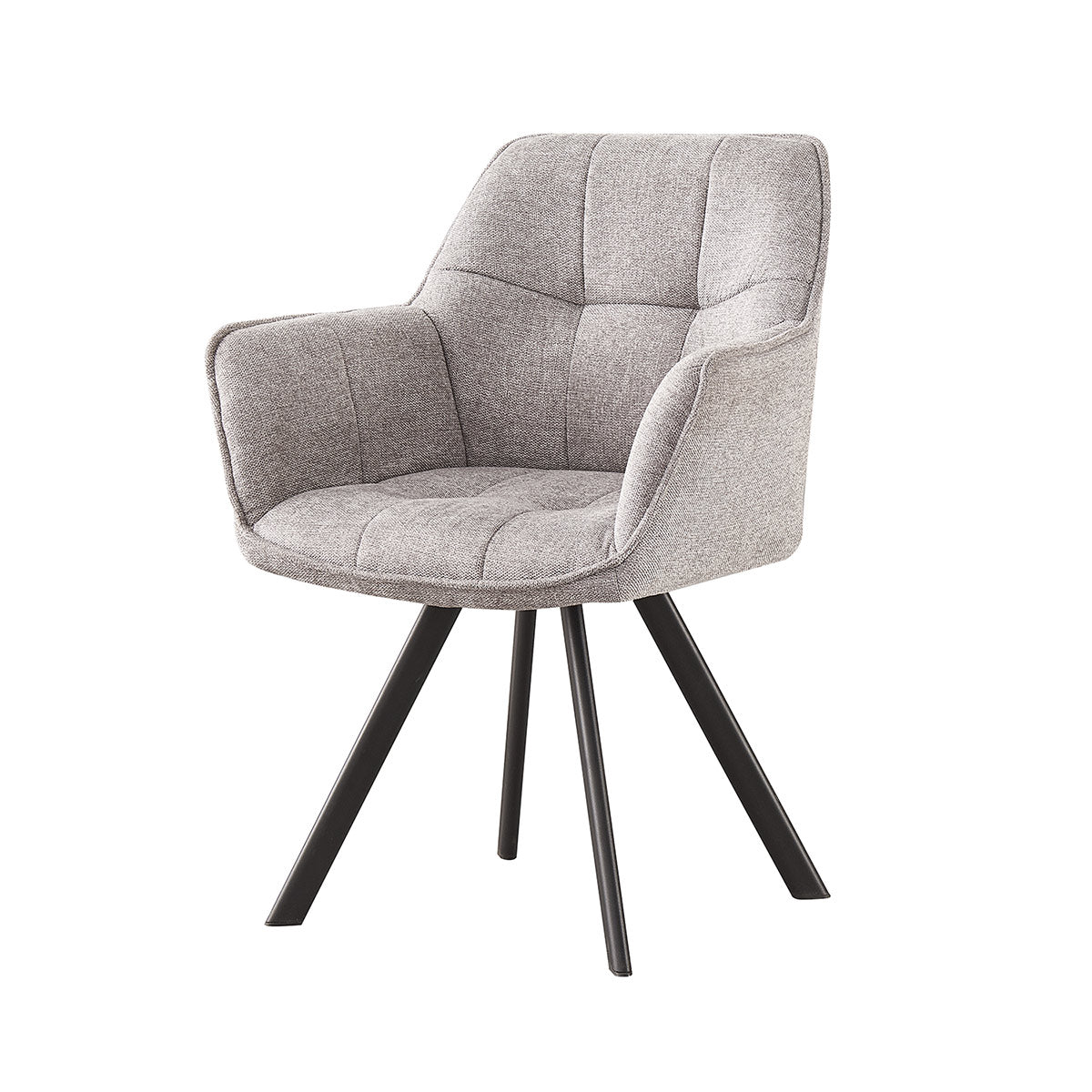 Silla Boston gris fondo blanco vista en perspectiva frontal